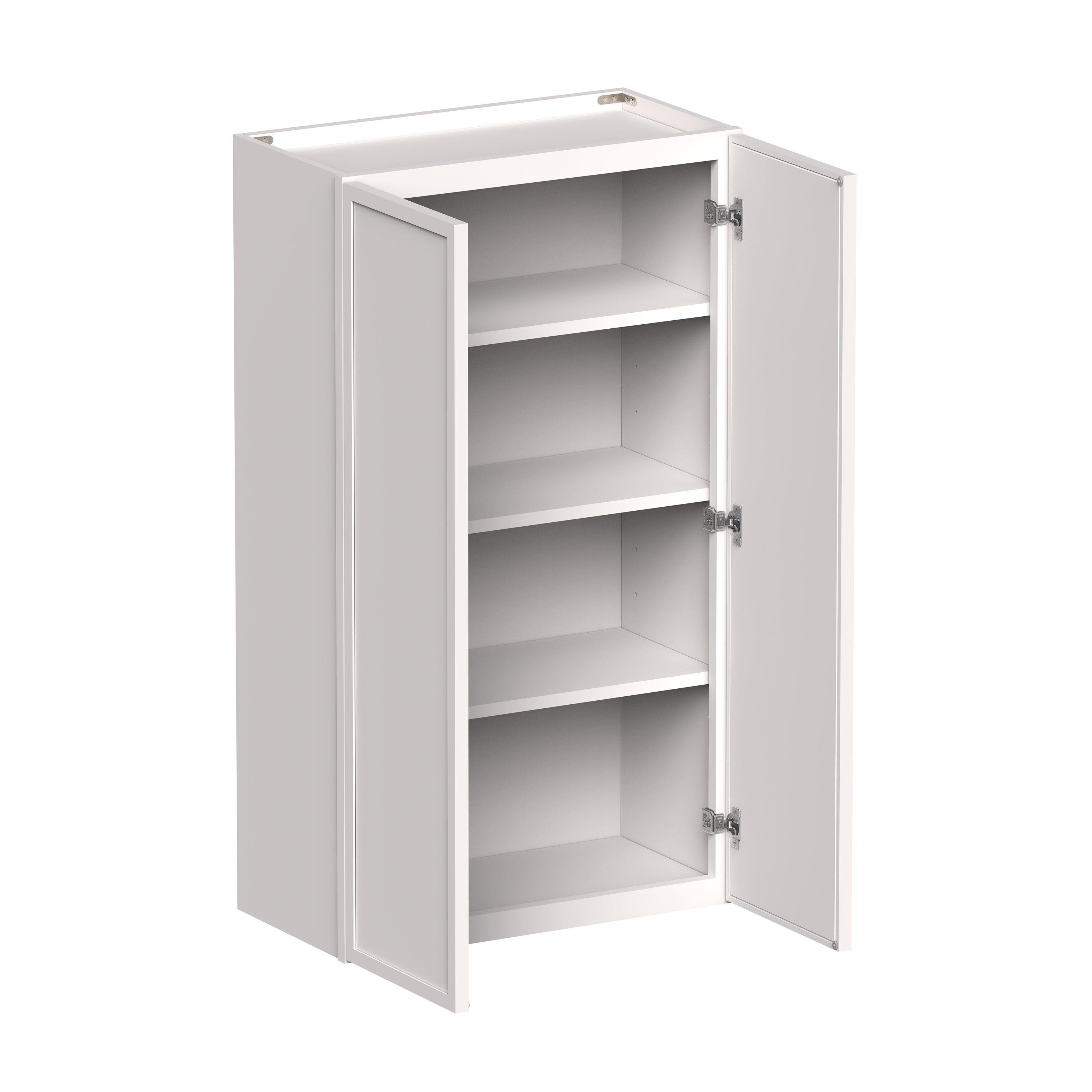 Slim Shaker Alabaster RTA 24"-36"W x 12"D x 42"H Standard Wall Cabinet With 2 Doors and 3 Shelves