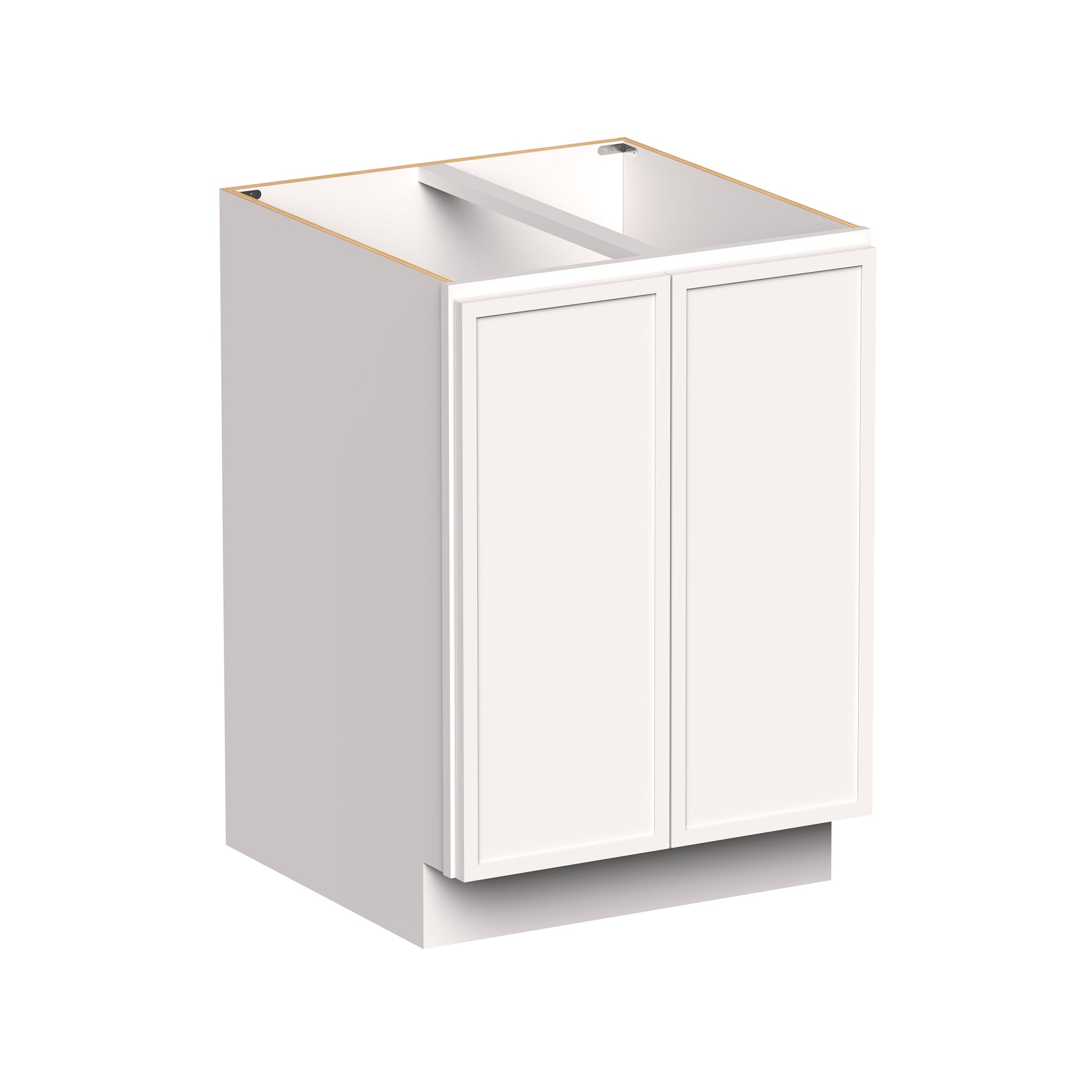Slim Shaker Alabaster RTA 24"- 36"W x 24"D x 34.5"H Full Height Door Base Cabinet With 2 Doors and 1 Shelves