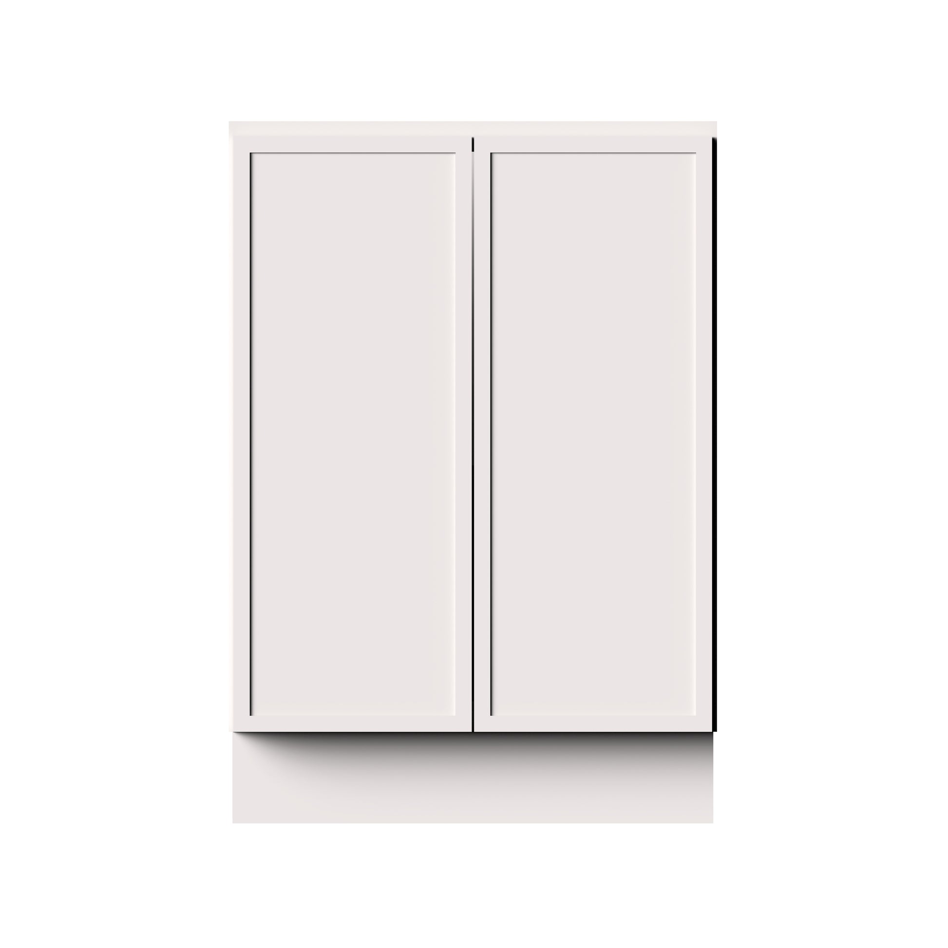 Slim Shaker Alabaster RTA 24"- 36"W x 24"D x 34.5"H Full Height Door Base Cabinet With 2 Doors and 1 Shelves