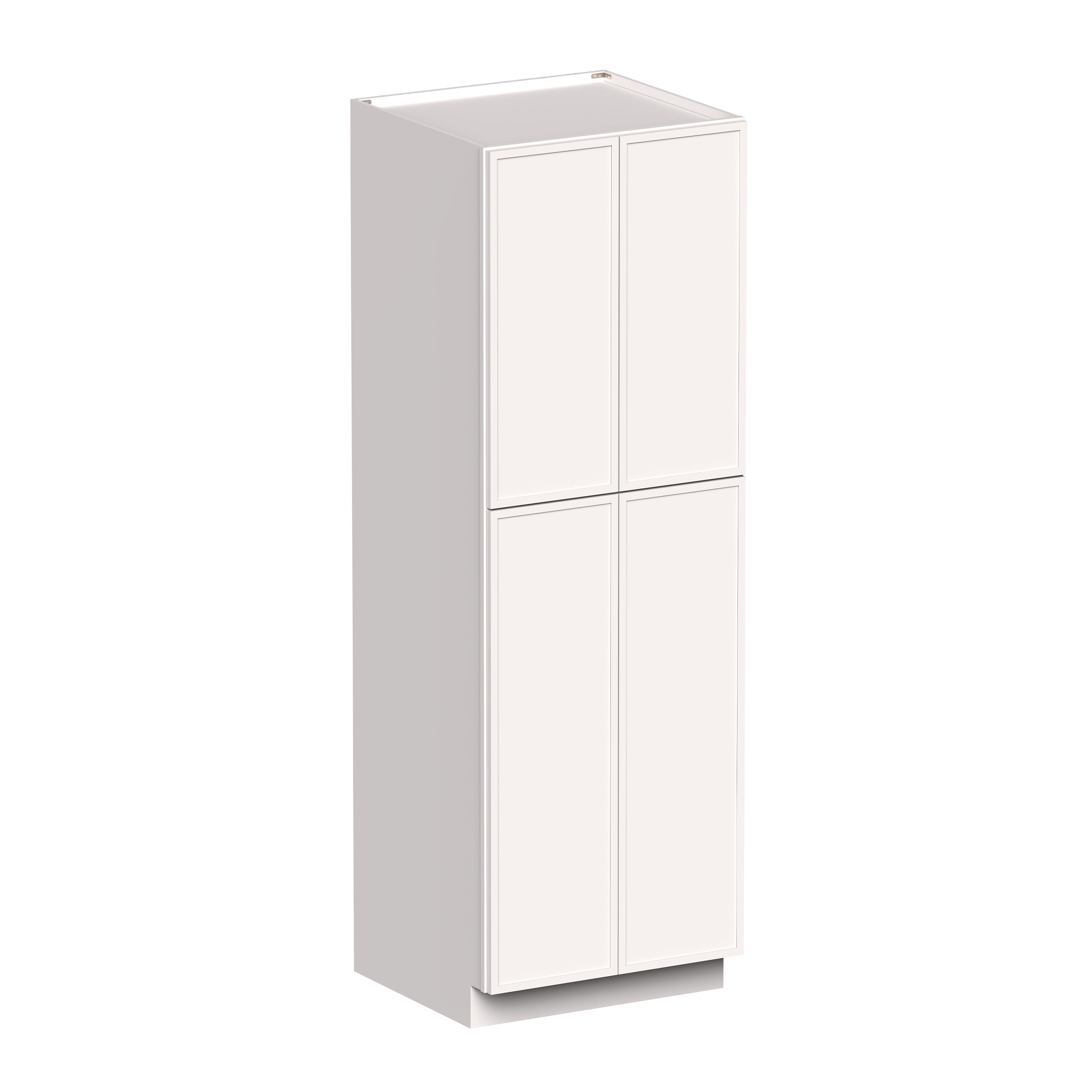 Slim Shaker Alabaster RTA 24"/30"W x 27"D x 96"H Pantry Cabinet With 4 Door and 5 Shelves