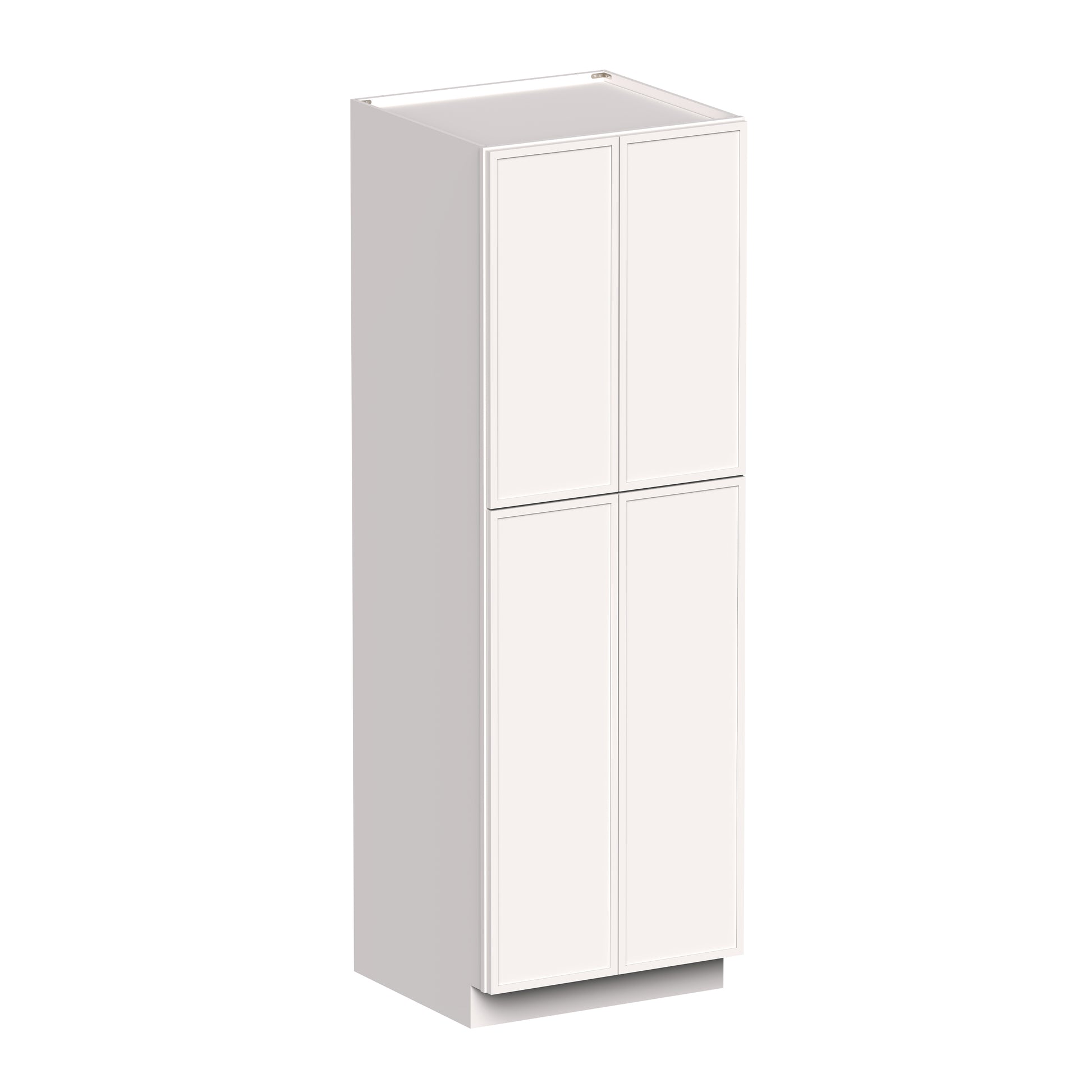Slim Shaker Alabaster RTA 24"/30"W x 27"D x 96"H Pantry Cabinet With 4 Door and 5 Shelves