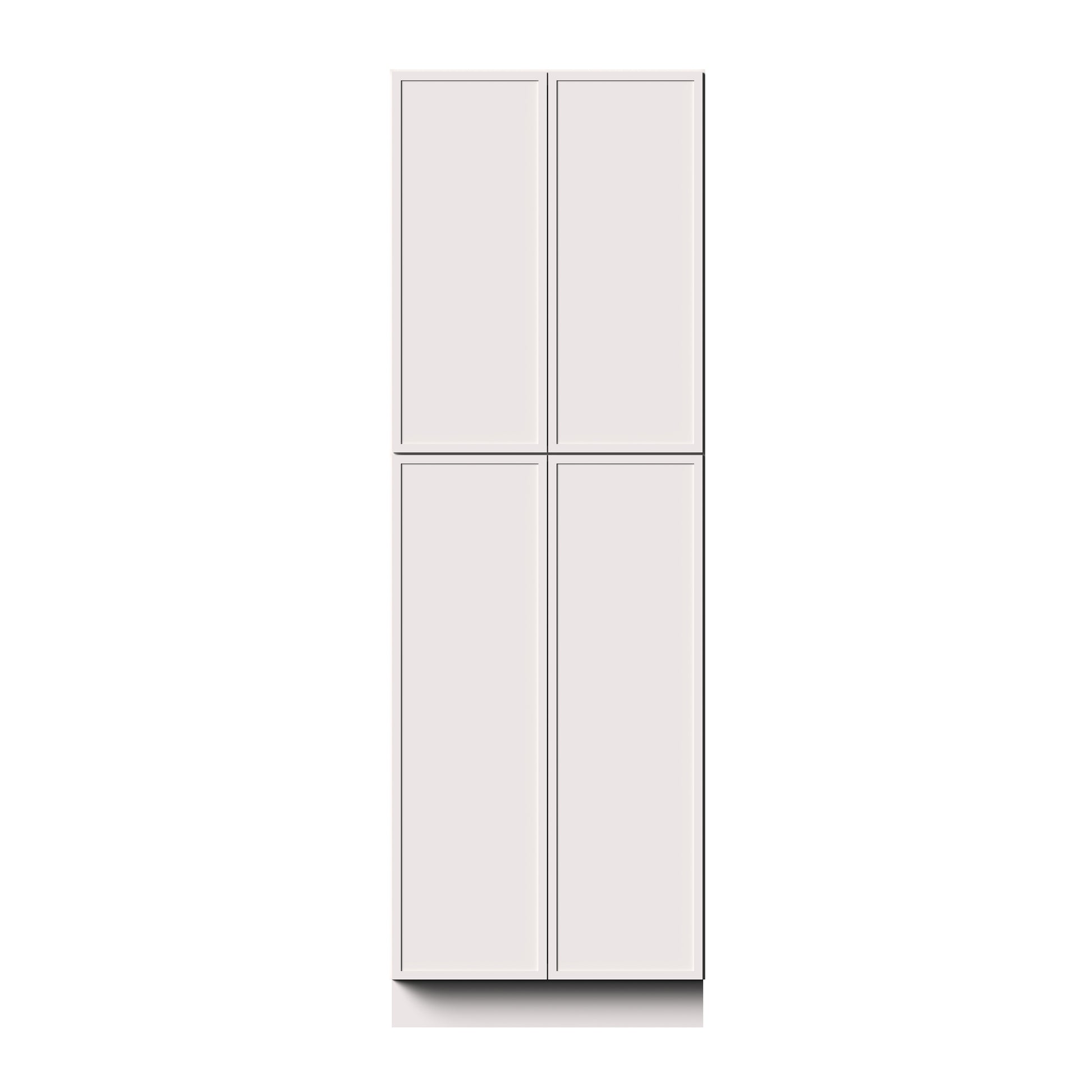 Slim Shaker Alabaster RTA 24"/30"W x 27"D x 96"H Pantry Cabinet With 4 Door and 5 Shelves