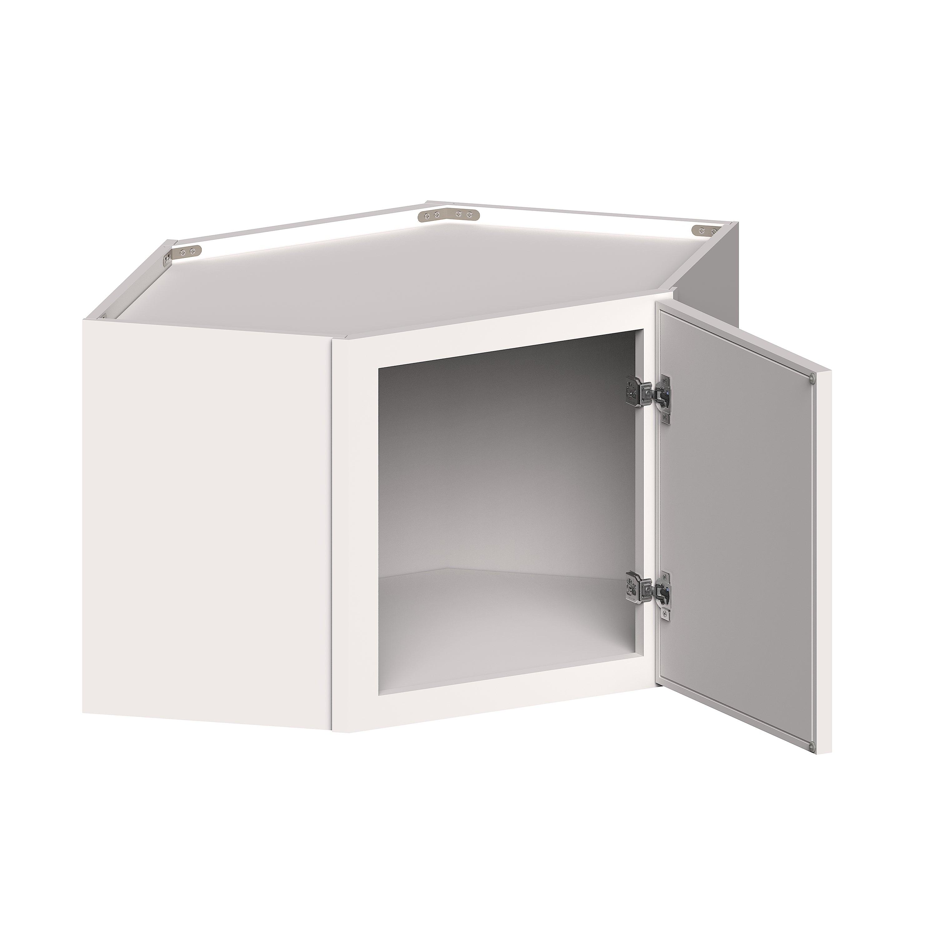 Slim Shaker Alabaster RTA 24"W x 12"D x 18"H Short Corner Wall Cabinets With 1 Door