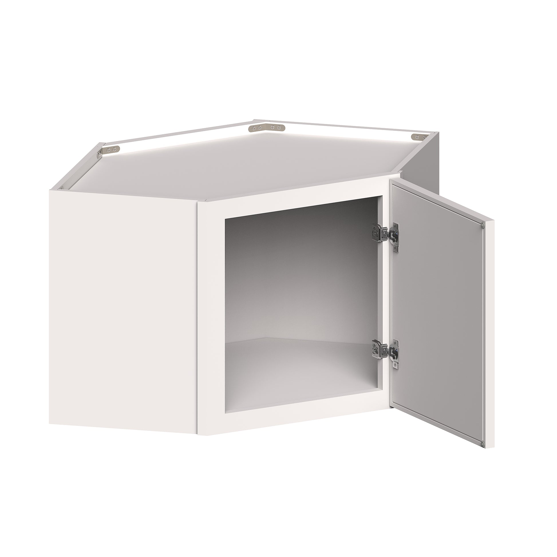 Slim Shaker Alabaster RTA 24"W x 12"D x 18"H Short Corner Wall Cabinets With 1 Door