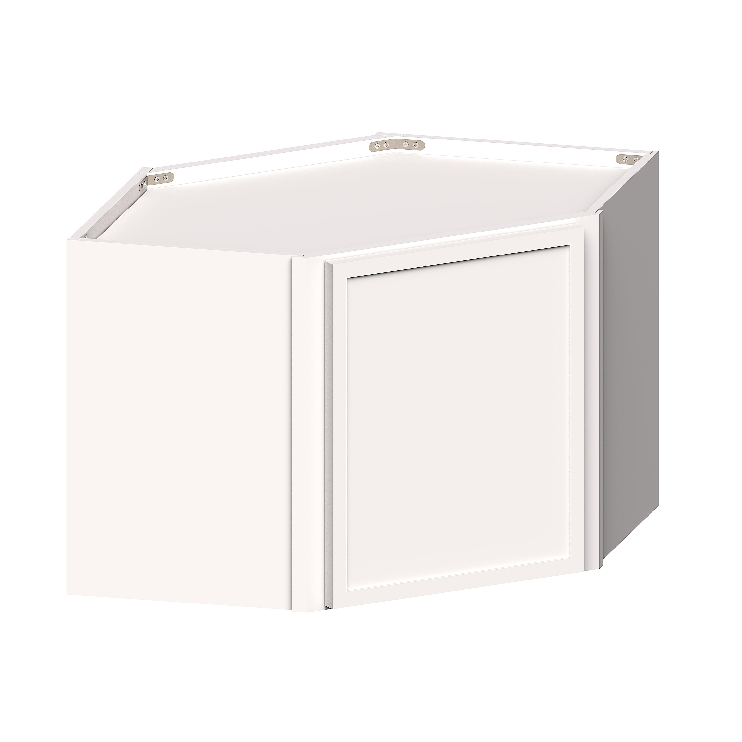 Slim Shaker Alabaster RTA 24"W x 12"D x 18"H Short Corner Wall Cabinets With 1 Door