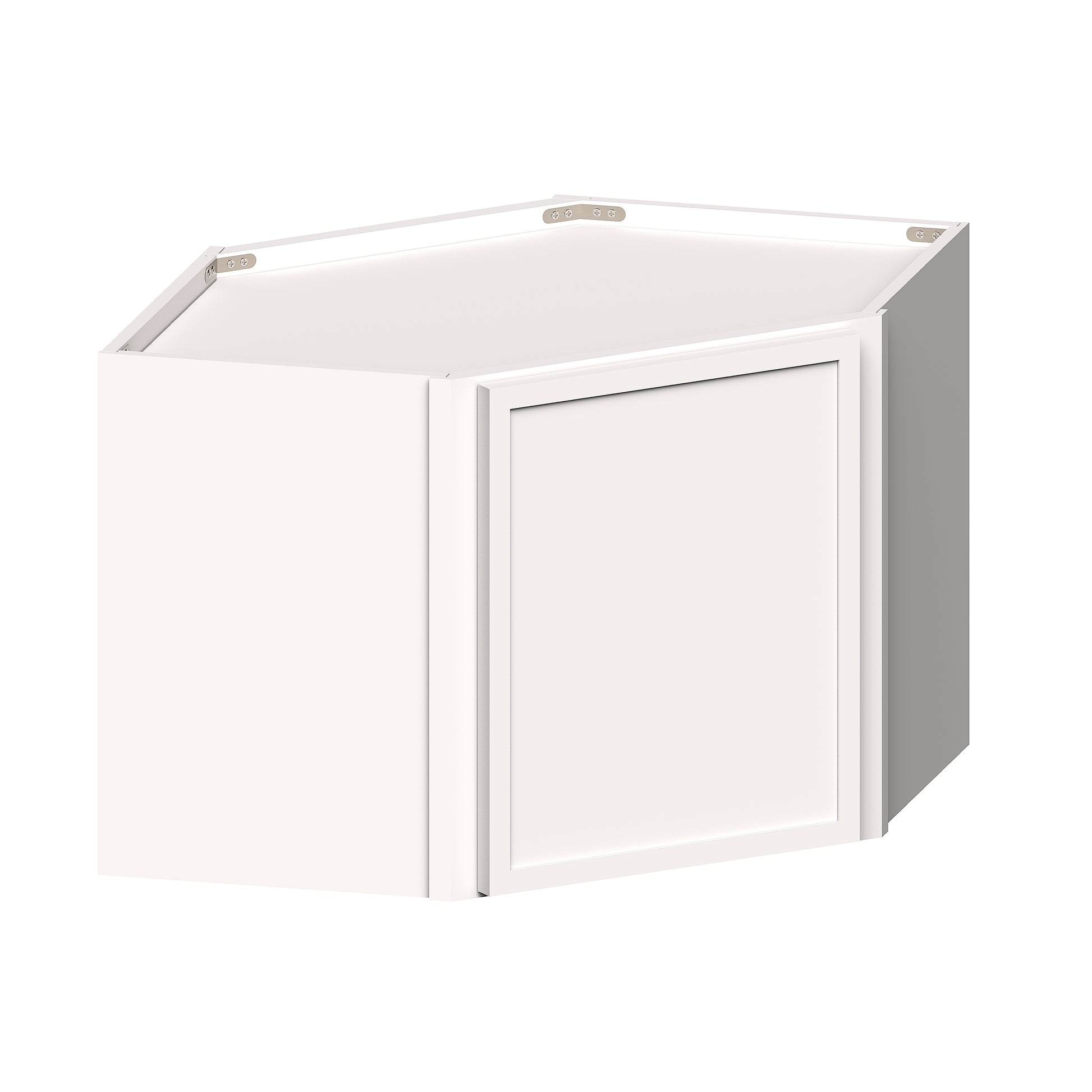 Slim Shaker Alabaster RTA 24"W x 12"D x 18"H Short Corner Wall Cabinets With 1 Door