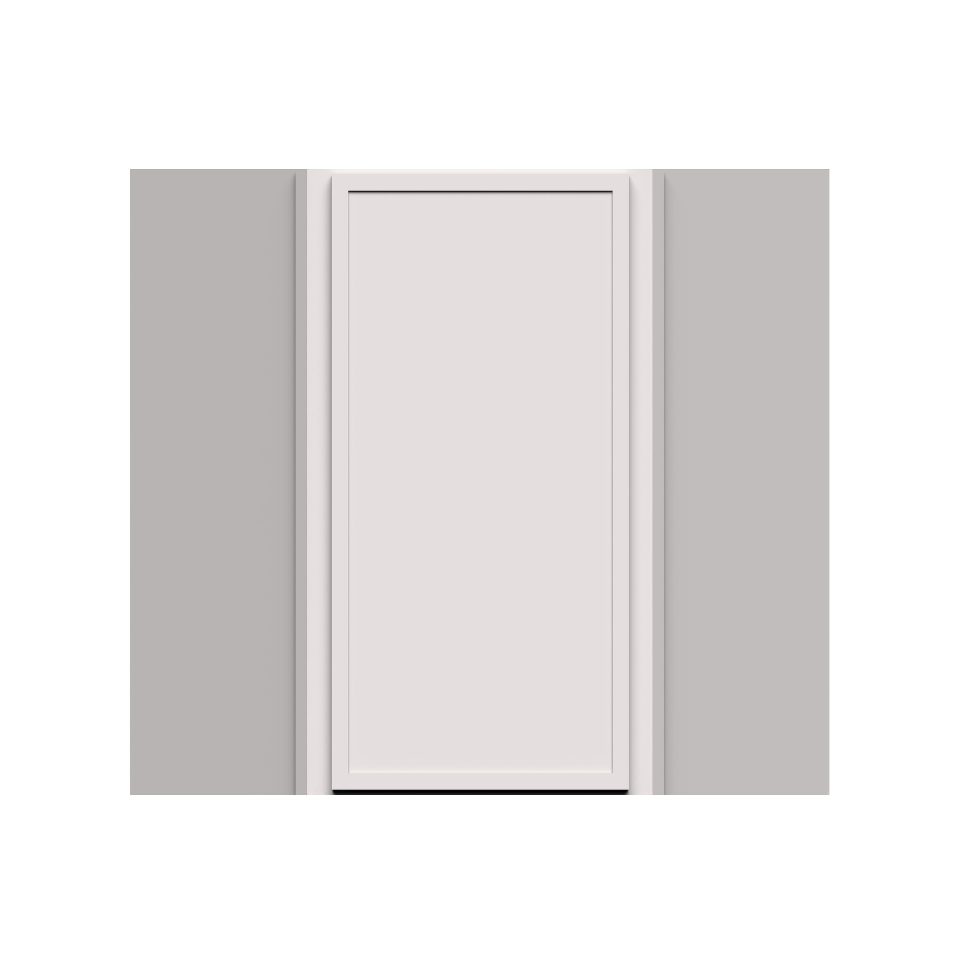 Slim Shaker Alabaster RTA 24"W x 12"D x 30"-42"H Wall Diagonal CornerI Cabinet With 1 Doors and 2-3 Shelves