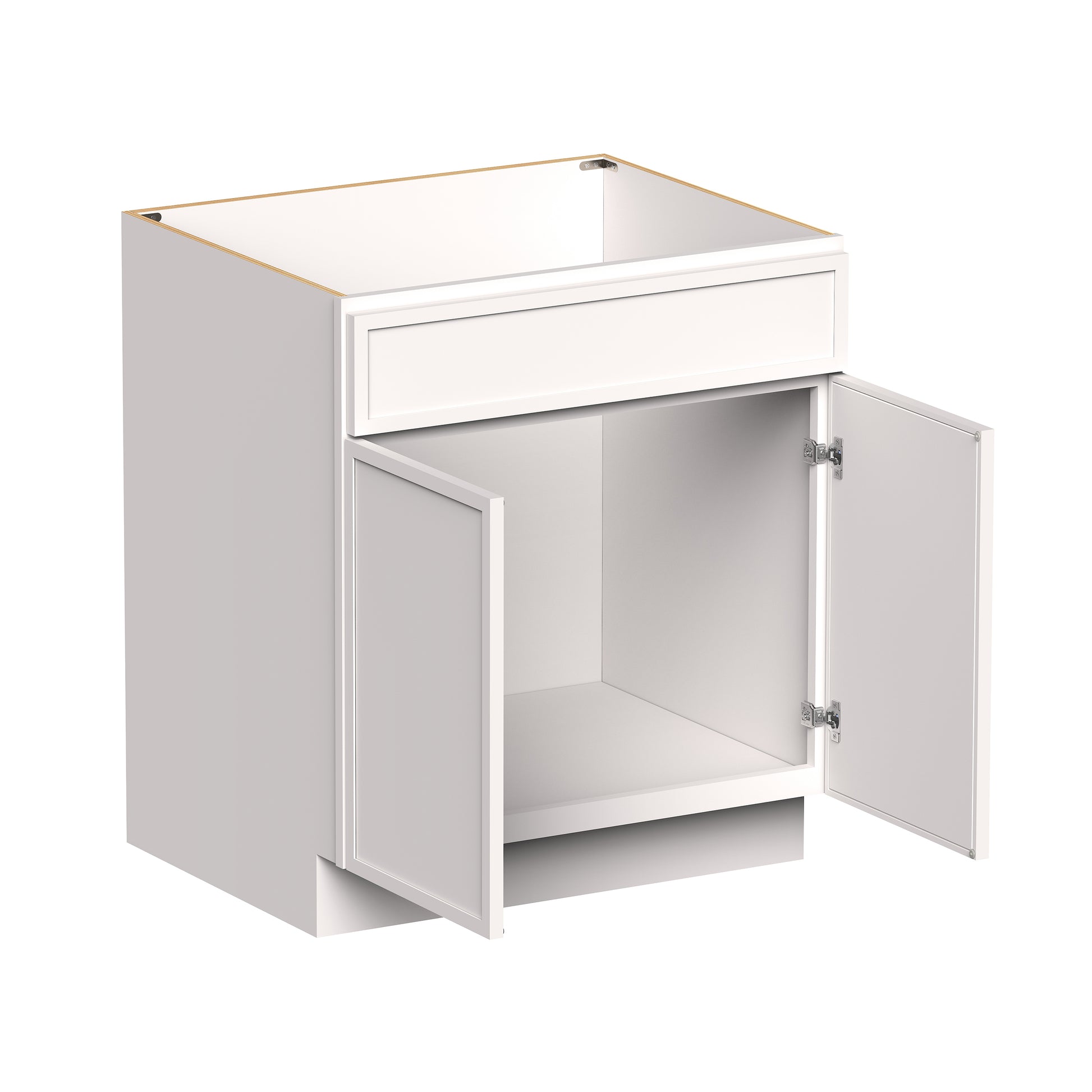 Slim Shaker Alabaster RTA 30"/36"W x 24"D x 34.5"H Sink Base Cabinets With 2 Doors