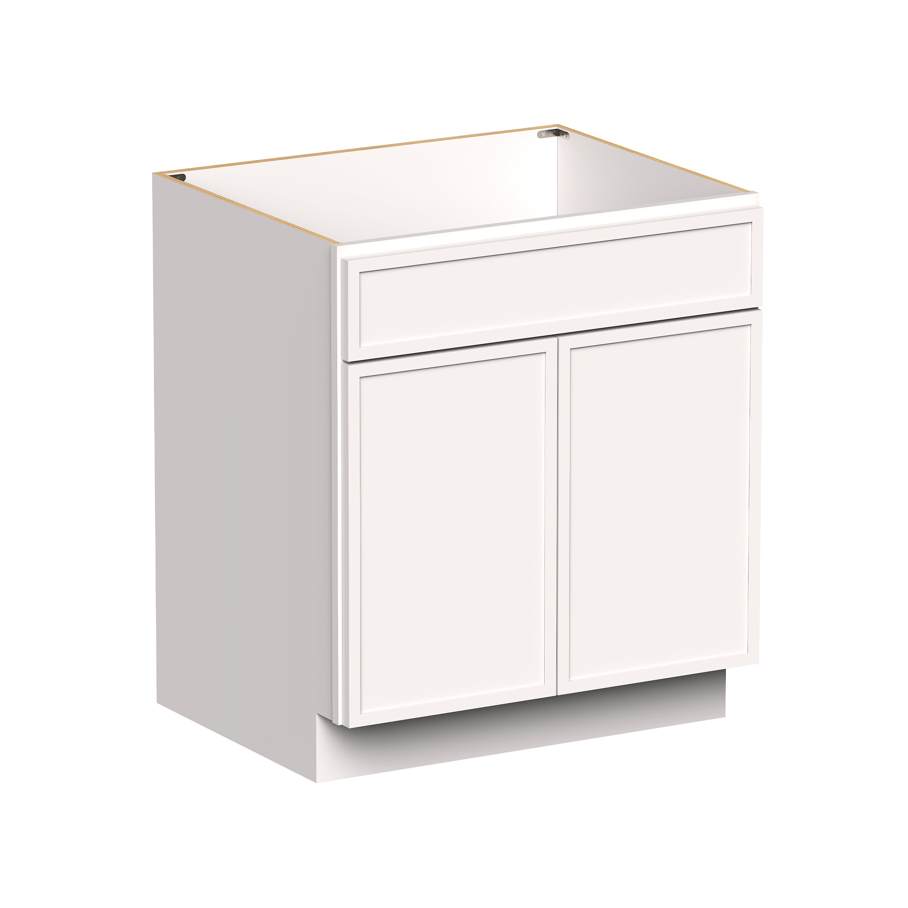 Slim Shaker Alabaster RTA 30"/36"W x 24"D x 34.5"H Sink Base Cabinets With 2 Doors