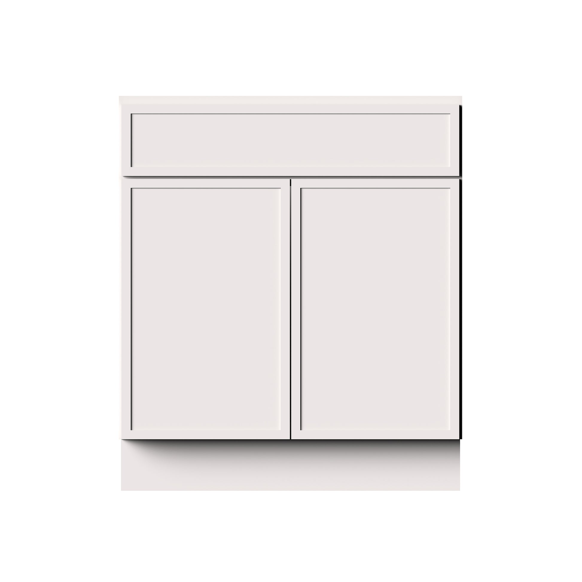 Slim Shaker Alabaster RTA 30"/36"W x 24"D x 34.5"H Sink Base Cabinets With 2 Doors