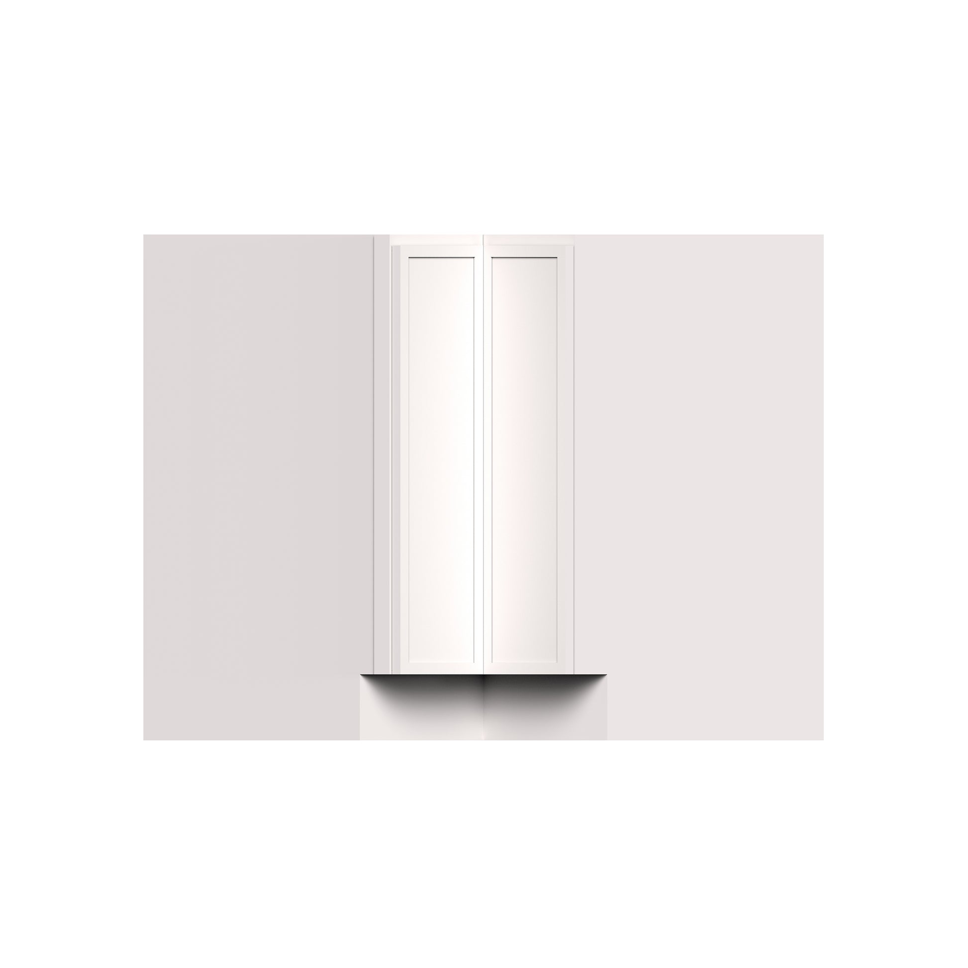 Slim Shaker Alabaster RTA 33"/36"W x 24"D x 34.5"H Lazy Susan Base Cabinet With 1 (Bifold) Door and 2 (Turntables) Shelves