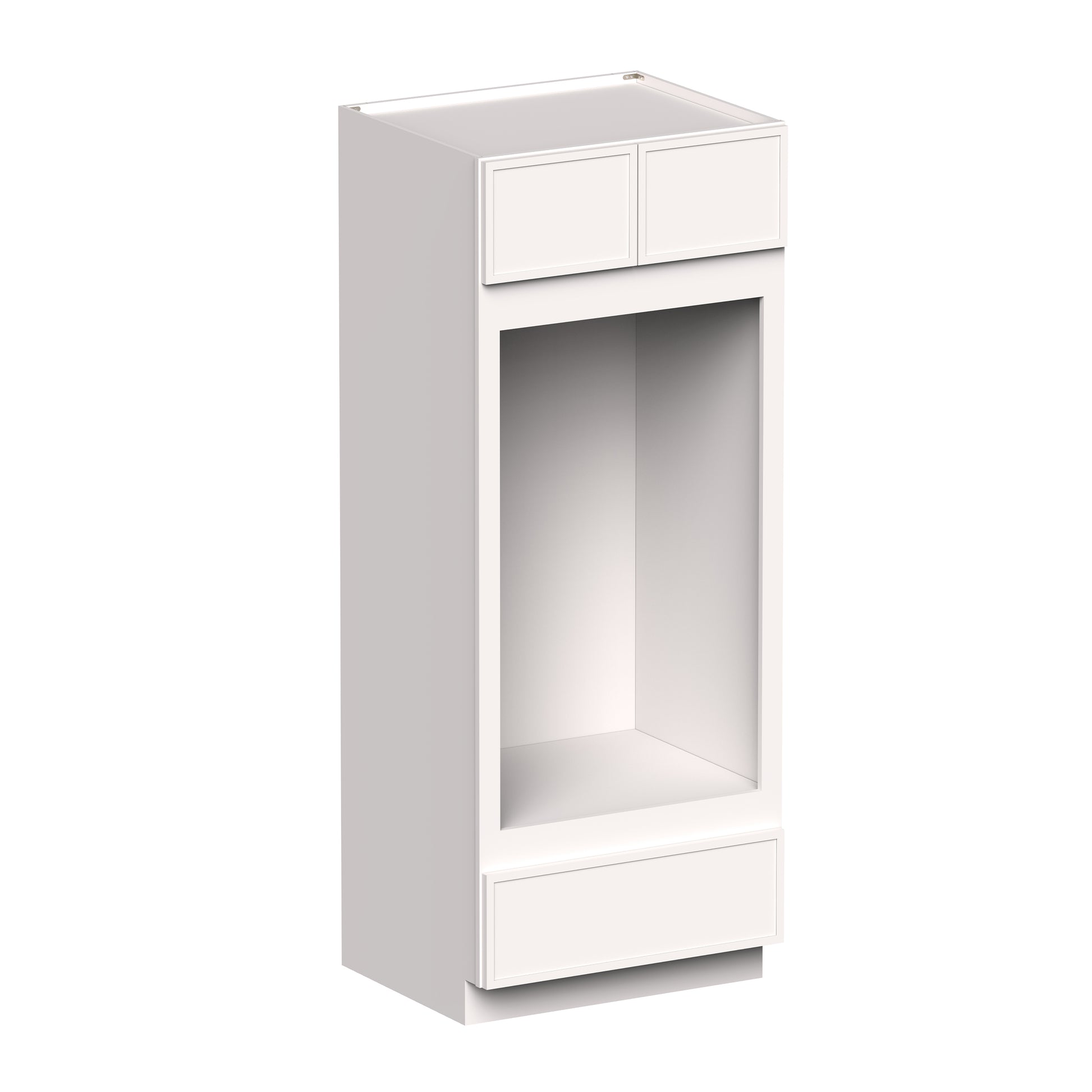 Slim Shaker Alabaster RTA 33"W x 27"D x 84"- 96"H Double Oven Cabinets With Drawer, Doors, Drawers and Shelves