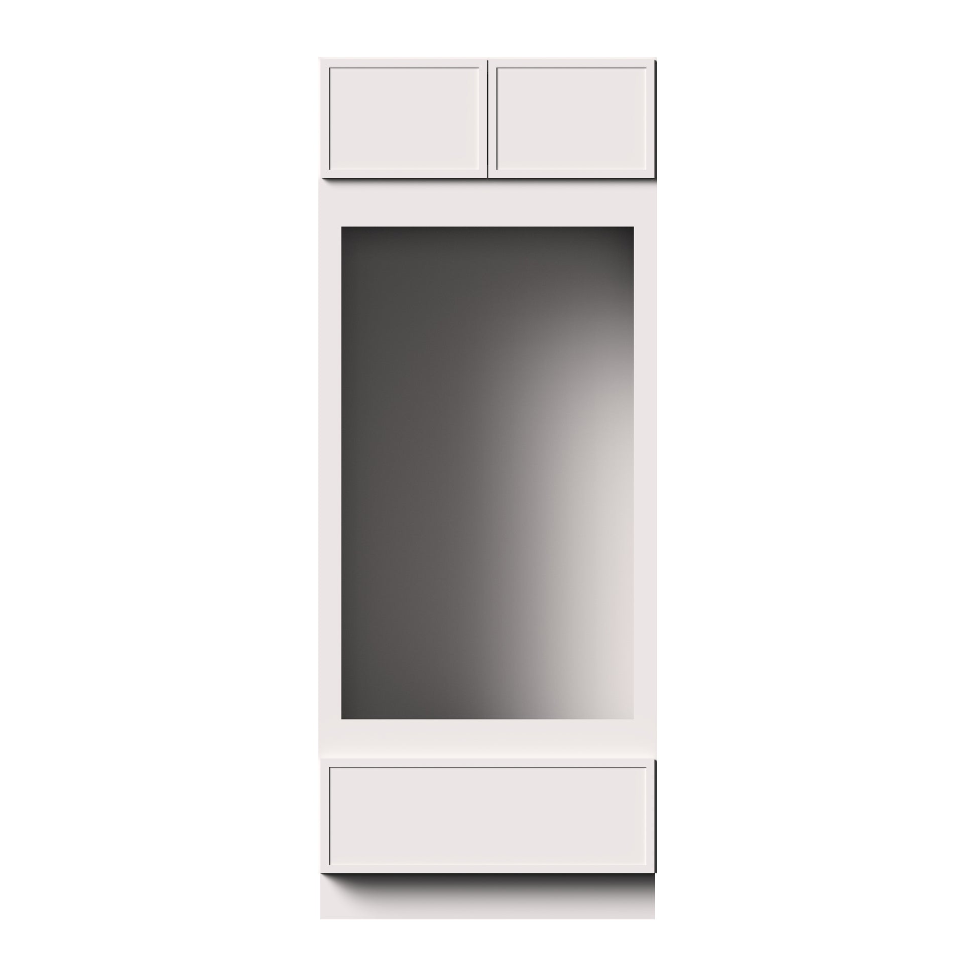 Slim Shaker Alabaster RTA 33"W x 27"D x 84"- 96"H Double Oven Cabinets With Drawer, Doors, Drawers and Shelves