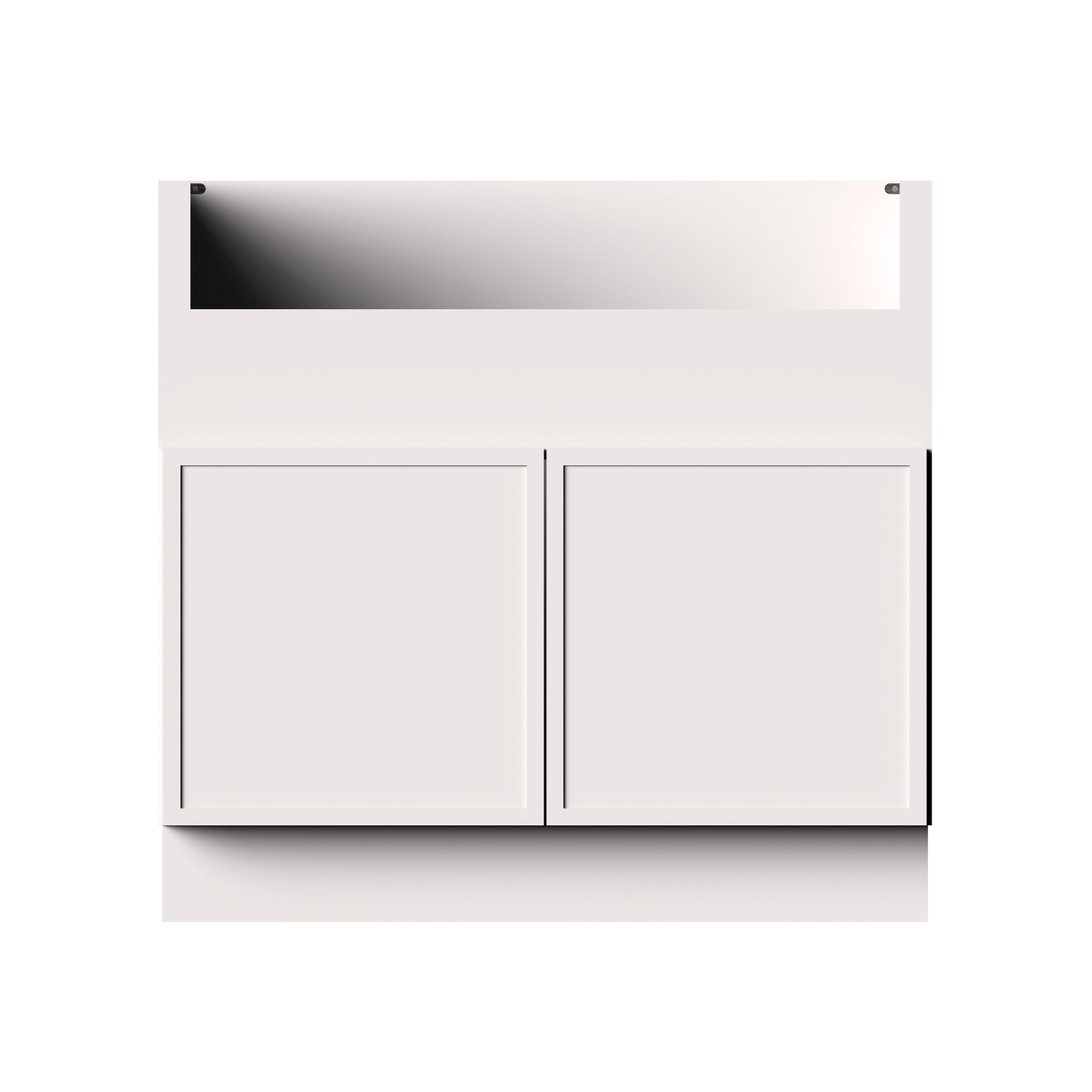 Slim Shaker Alabaster RTA 36"W x 24"D x 34.5"H (Farm) Sink Base Cabinets With 2 Doors