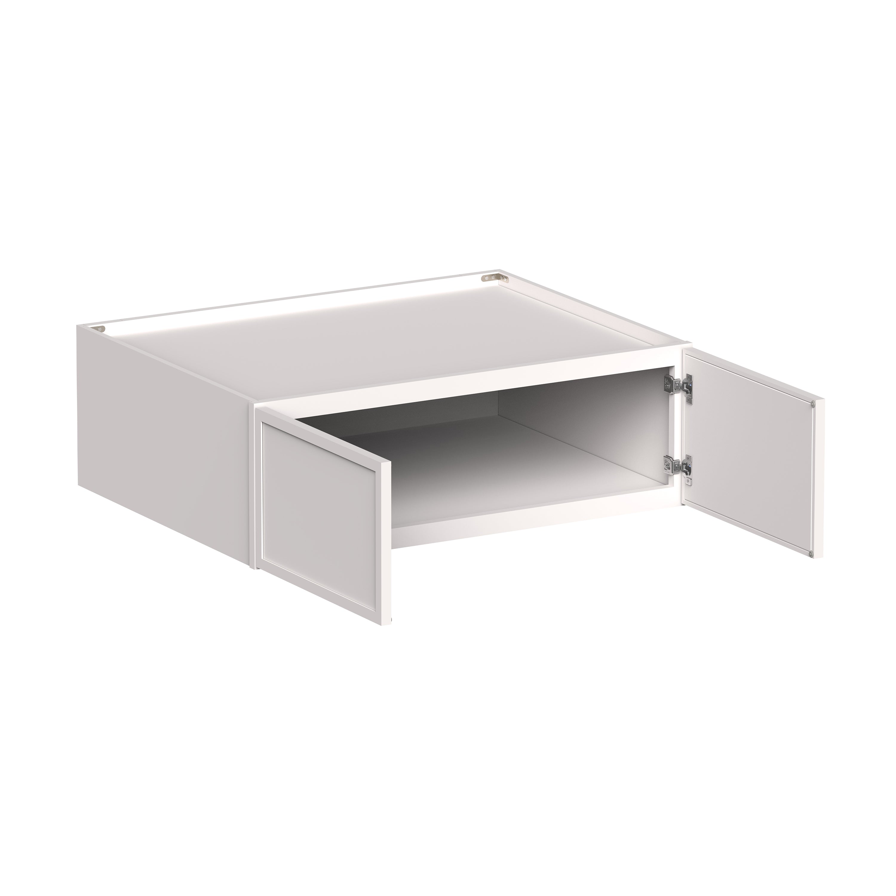 Slim Shaker Alabaster RTA 36"W x 27"D x 12"-24"H Deep Wall Cabinets With Doors