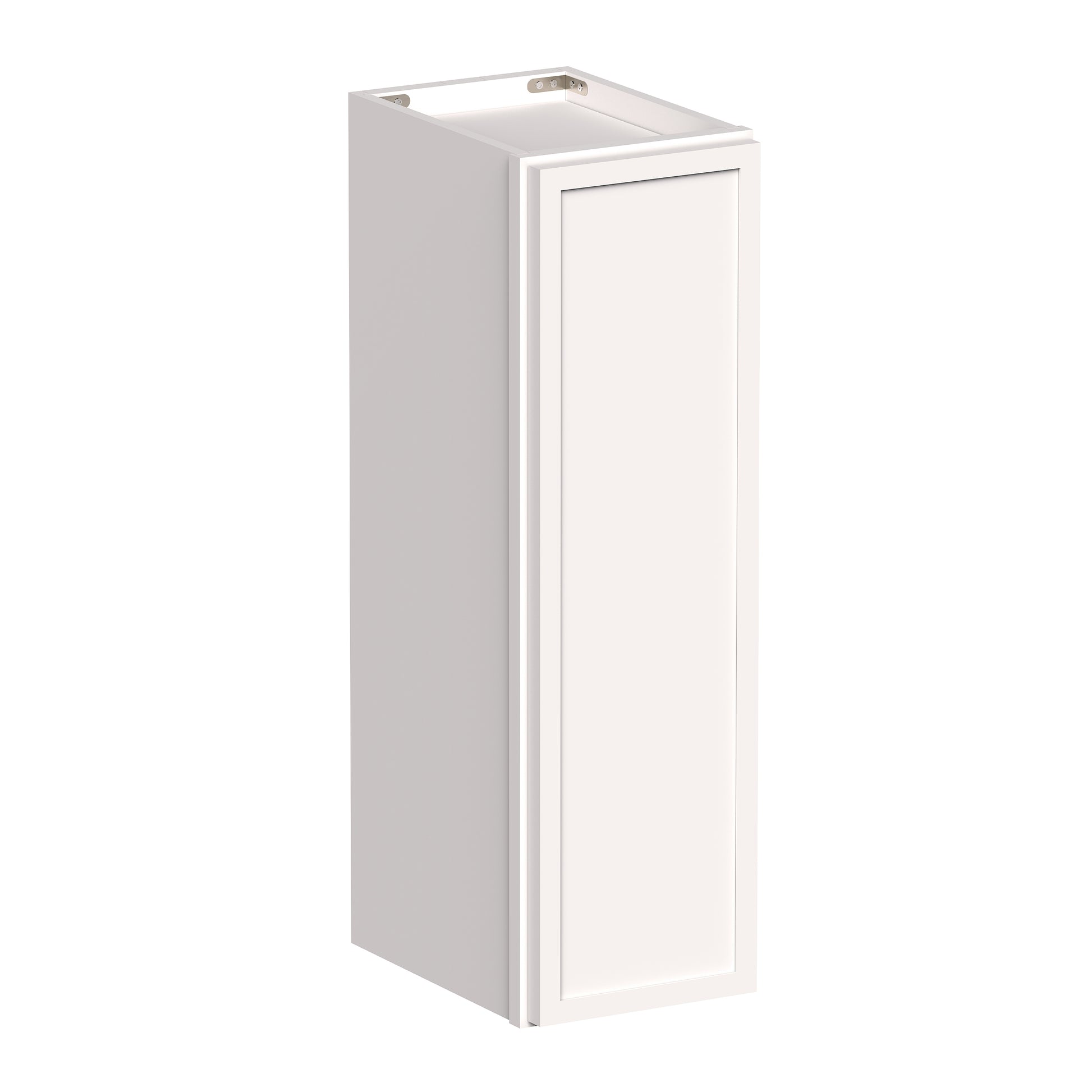 Slim Shaker Alabaster RTA 9"-12"W x 12"D x 30"/36"H Standard Wall Cabinet With 1 Door and 2 Shelves
