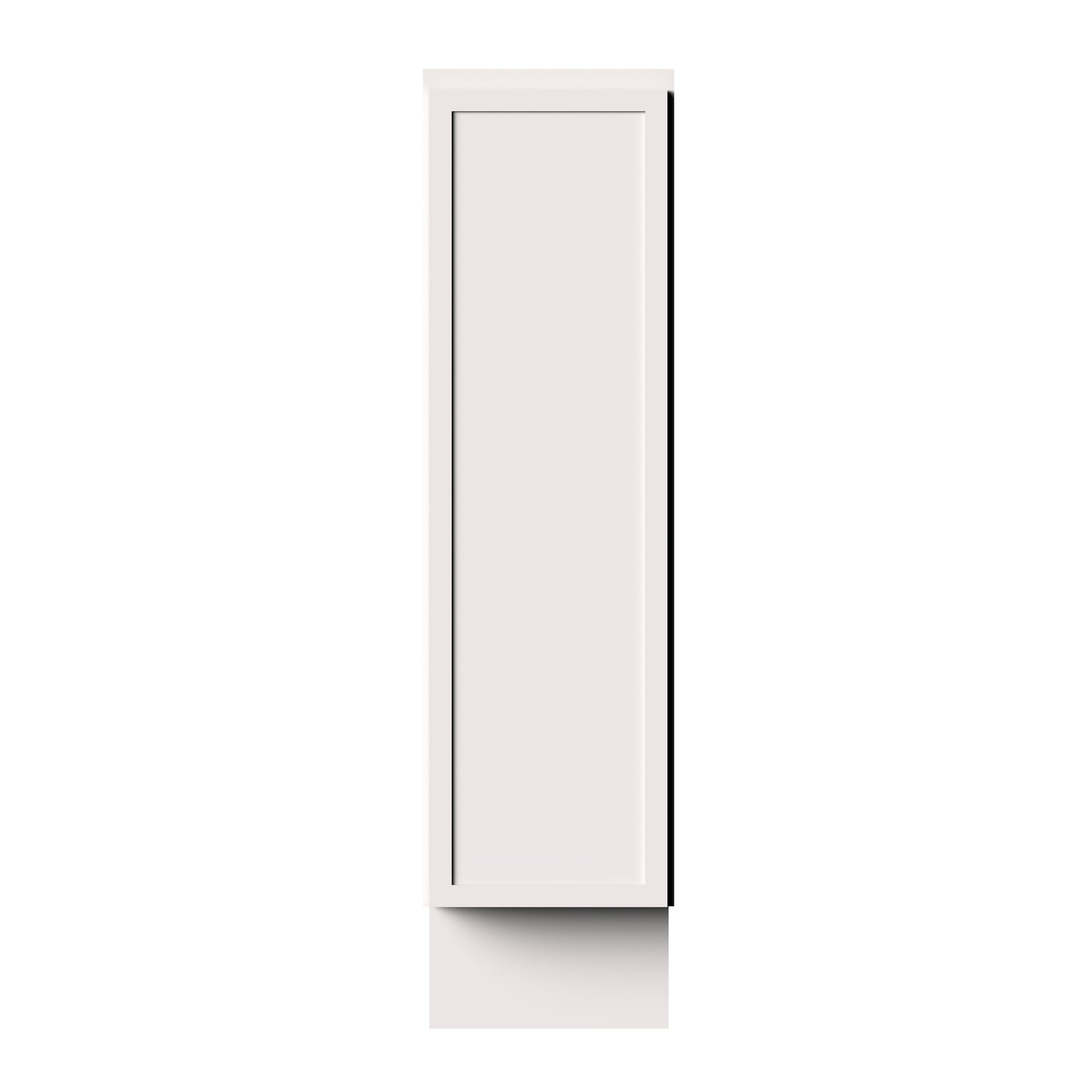Slim Shaker Alabaster RTA 9"- 21"W x 24"D x 34.5"H Full Height Door Base Cabinet With 1 Door and 1 Shelves