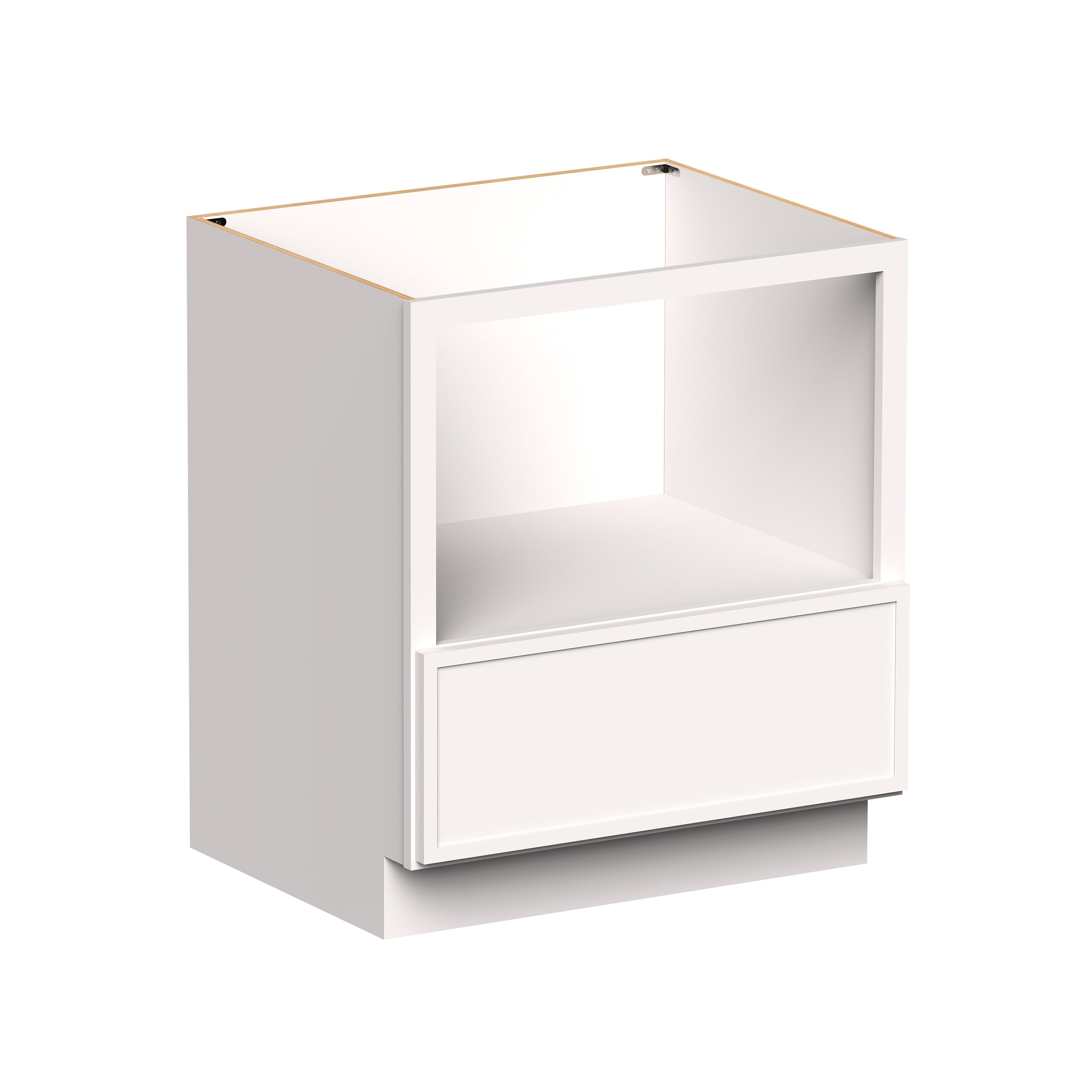 Slim Shaker Alabaster RTA 9"W x 24"D x 34.5"H Base Microwave Cabinet With 1 Drawers and 1 Shelves
