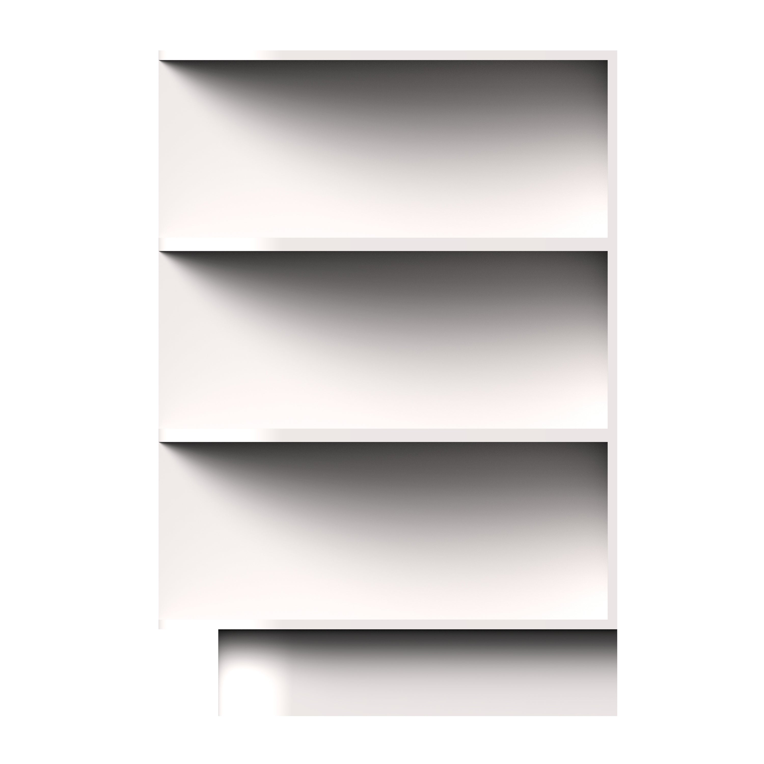 Slim Shaker Alabaster RTA 9"W x 24"D x 34.5"H Specialty Base Cabinets (Base End Shelf) With 4 Shelves