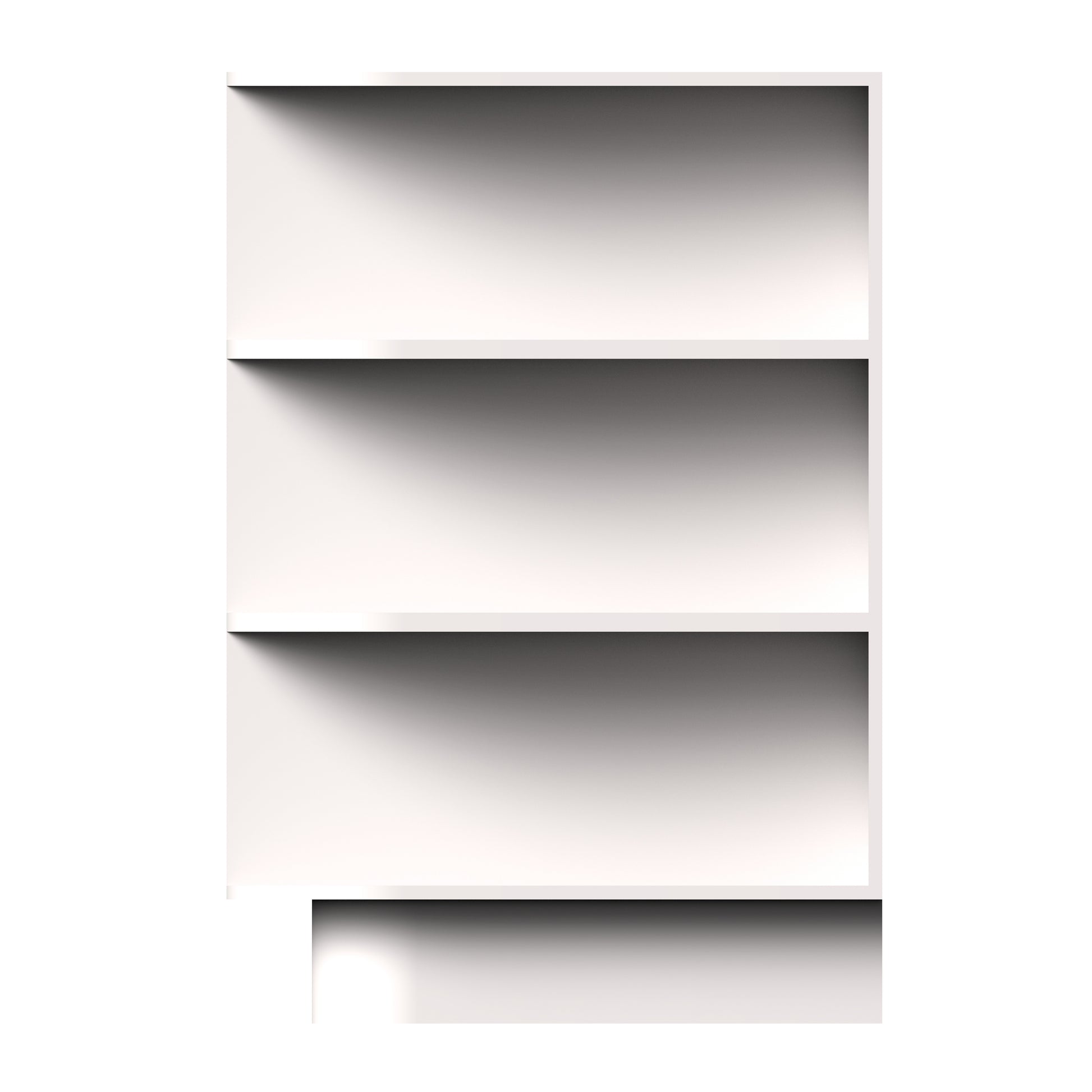 Slim Shaker Alabaster RTA 9"W x 24"D x 34.5"H Specialty Base Cabinets (Base End Shelf) With 4 Shelves