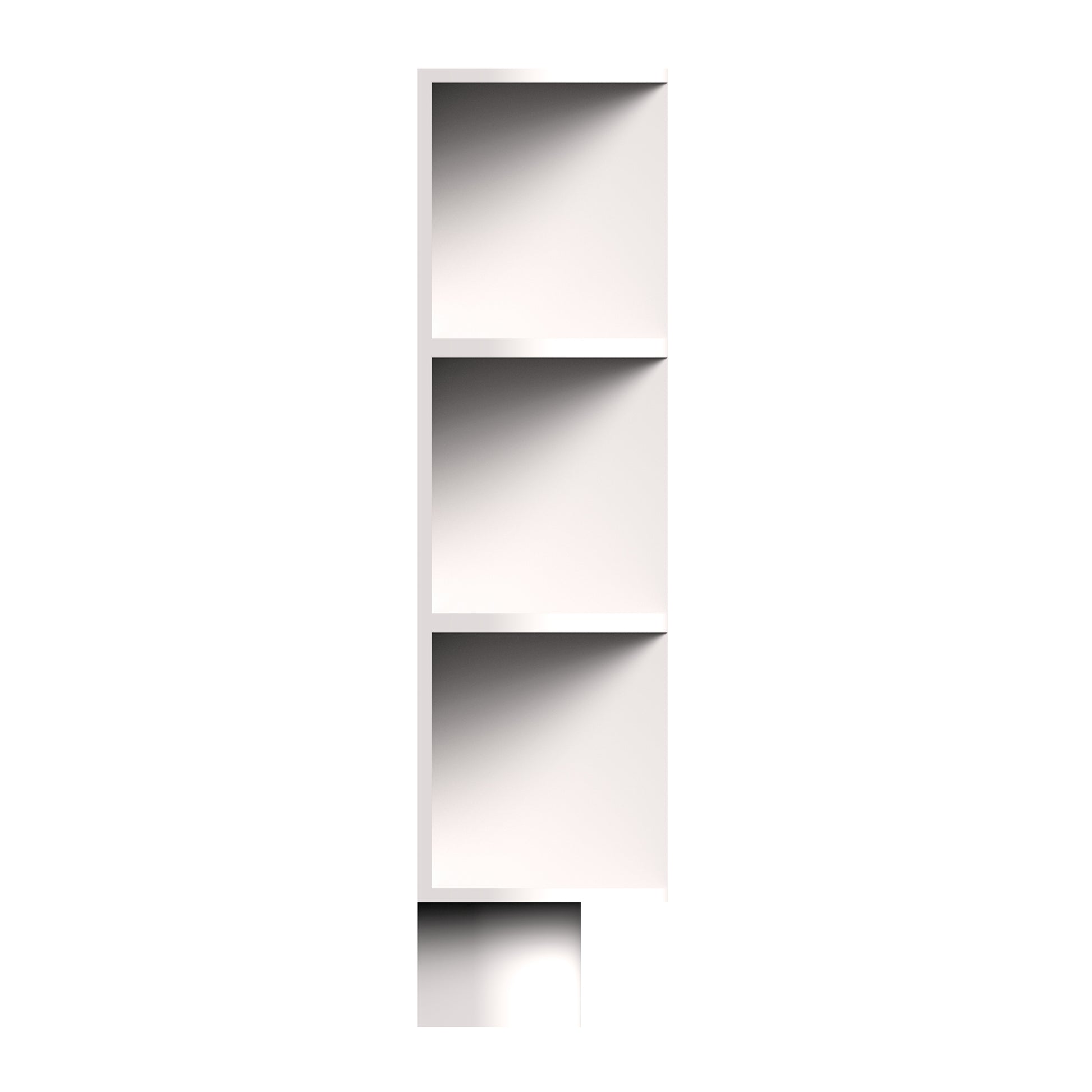 Slim Shaker Alabaster RTA 9"W x 24"D x 34.5"H Specialty Base Cabinets (Base End Shelf) With 4 Shelves