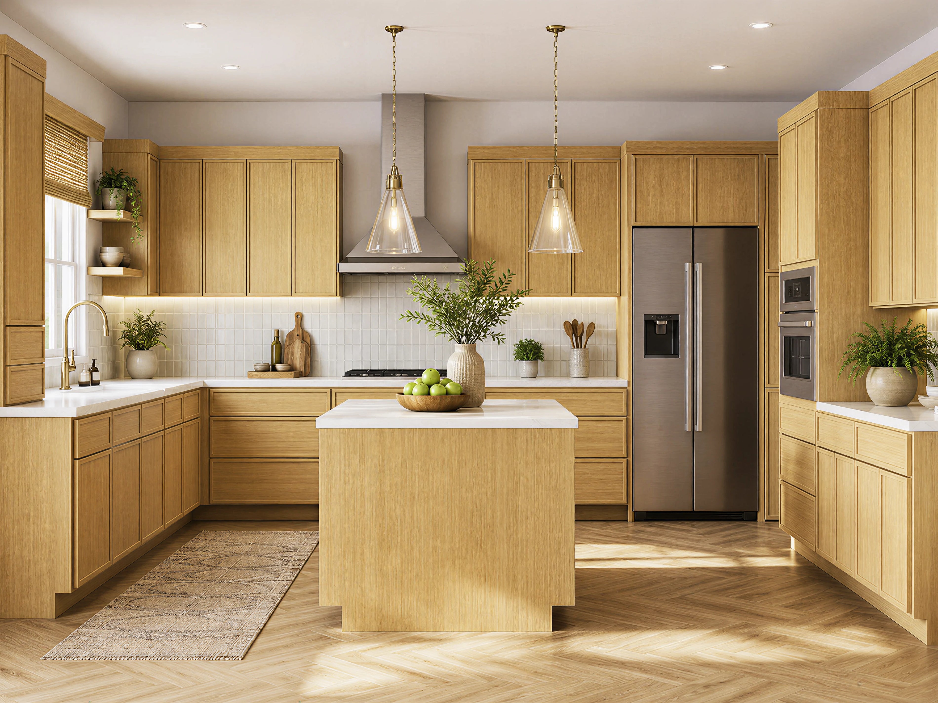 Slim White Oak Cabinets