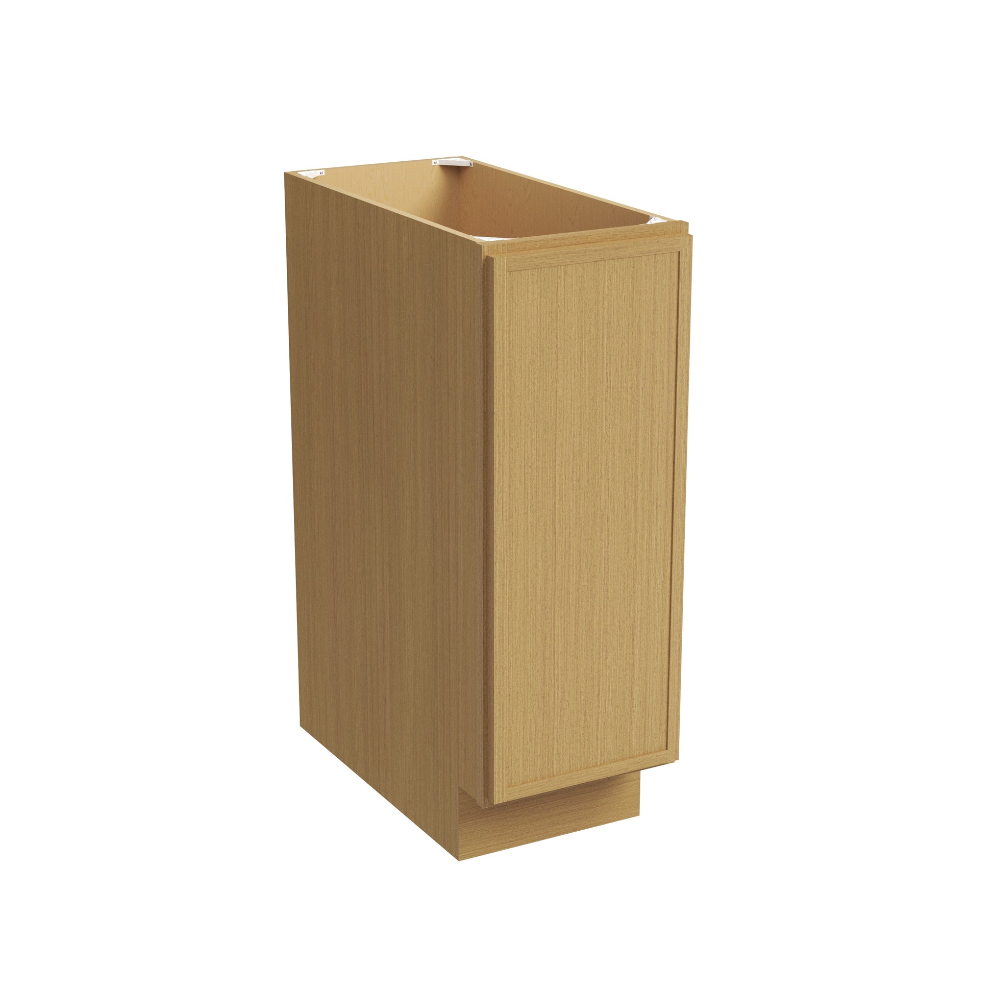 Slim White Oak RTA 12-21"W x 24"D x 34.5"H Full Height Base Cabinet with 1 Door & 1 Shelf