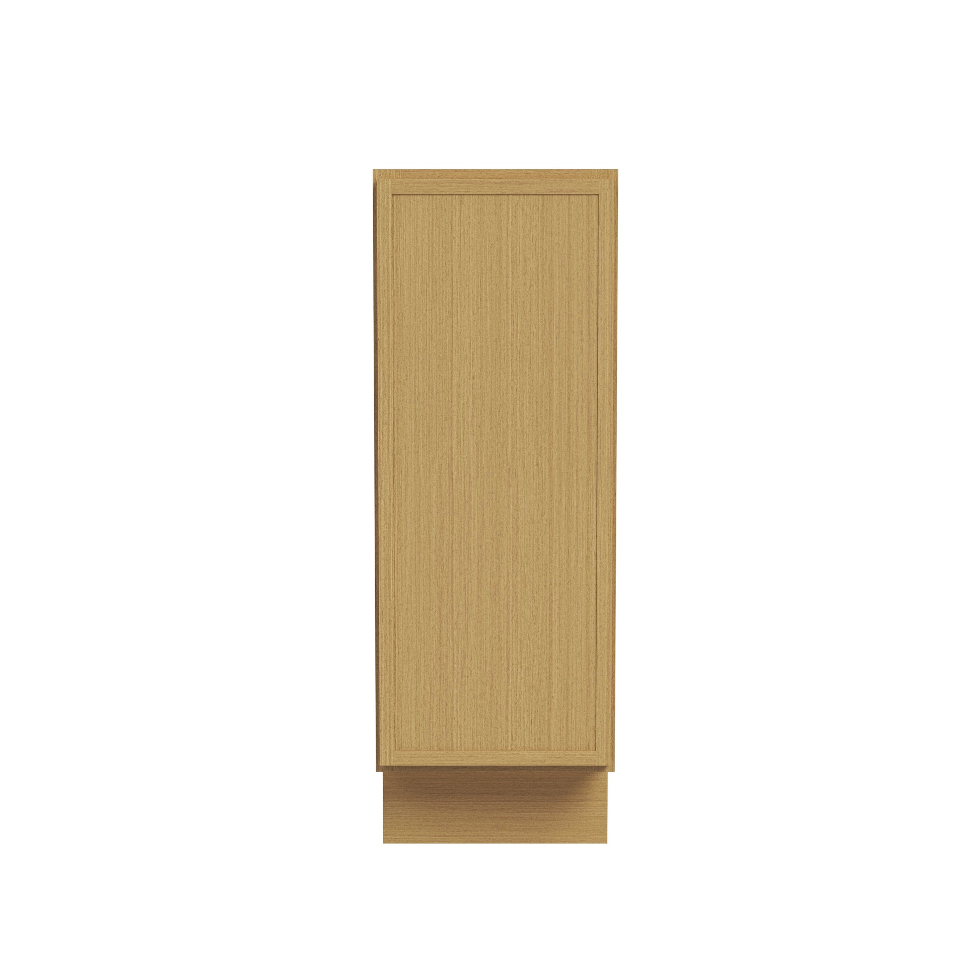 Slim White Oak RTA 12-21"W x 24"D x 34.5"H Full Height Base Cabinet with 1 Door & 1 Shelf