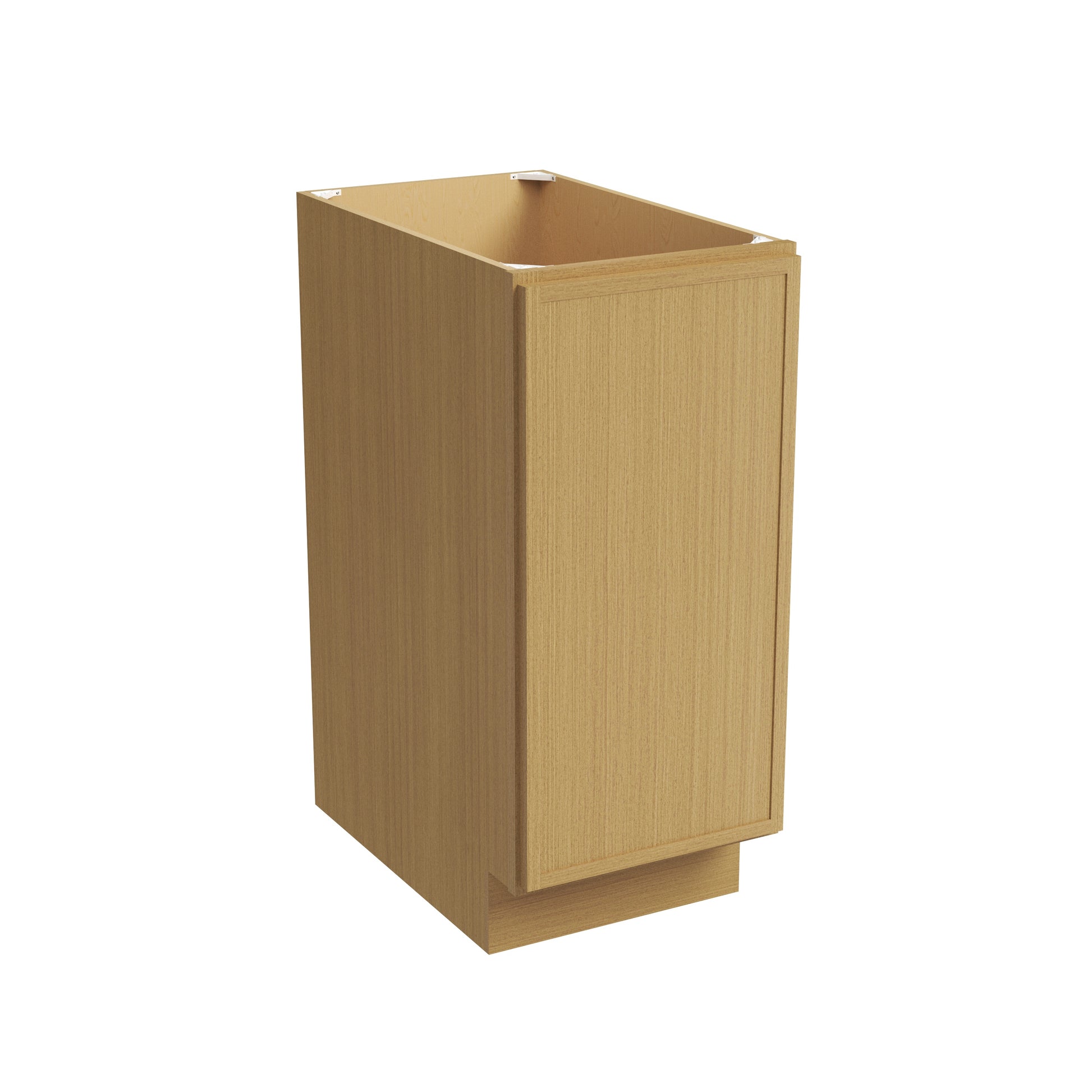 Slim White Oak RTA 12-21"W x 24"D x 34.5"H Full Height Base Cabinet with 1 Door & 1 Shelf