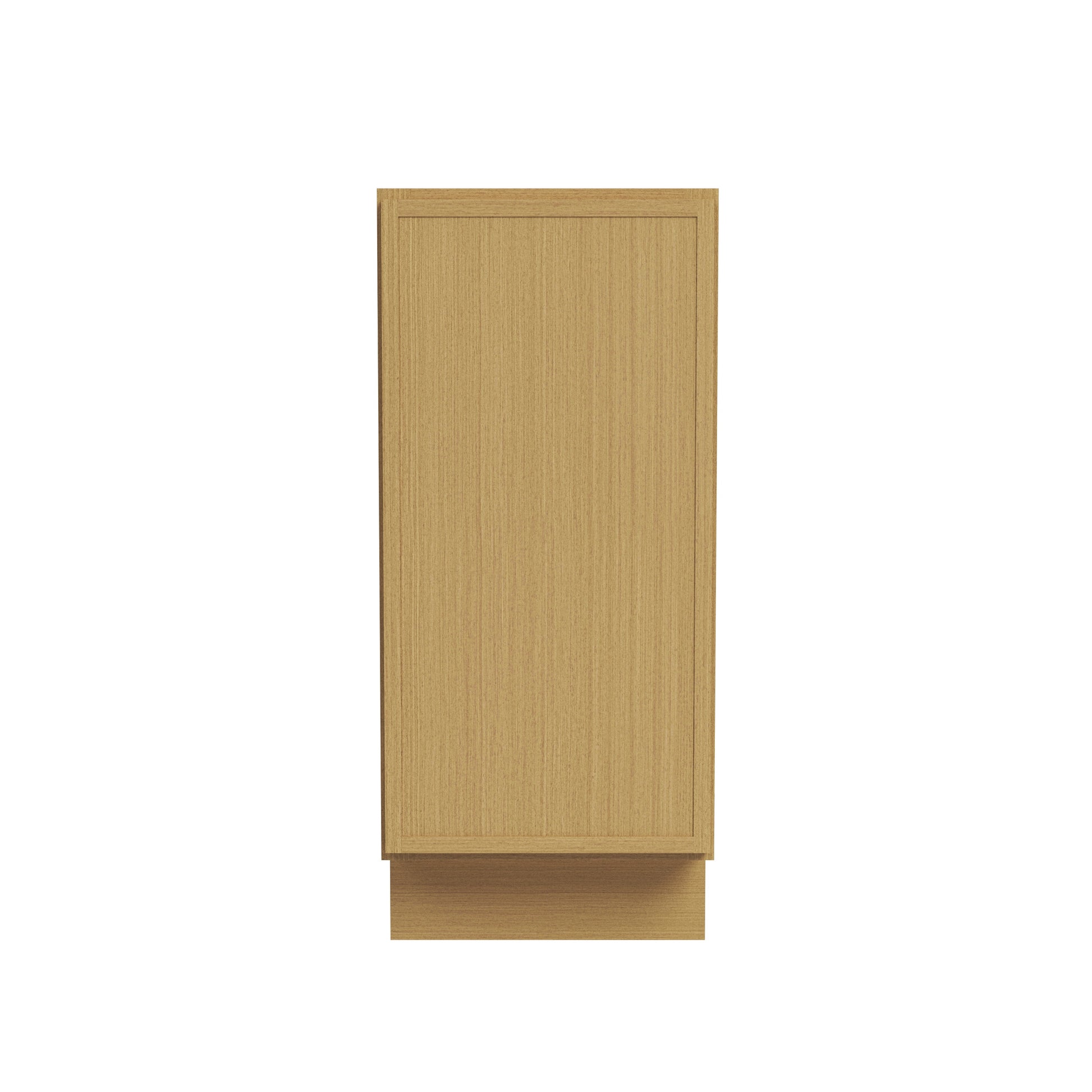 Slim White Oak RTA 12-21"W x 24"D x 34.5"H Full Height Base Cabinet with 1 Door & 1 Shelf