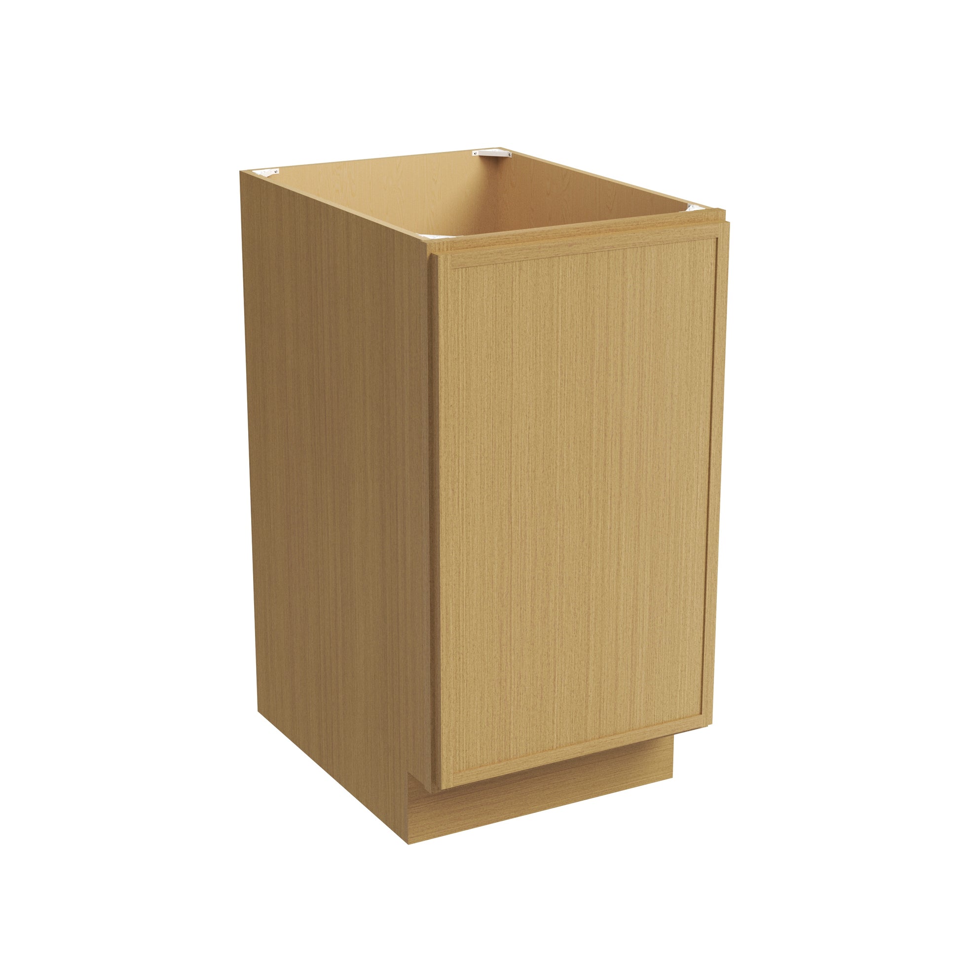 Slim White Oak RTA 12-21"W x 24"D x 34.5"H Full Height Base Cabinet with 1 Door & 1 Shelf