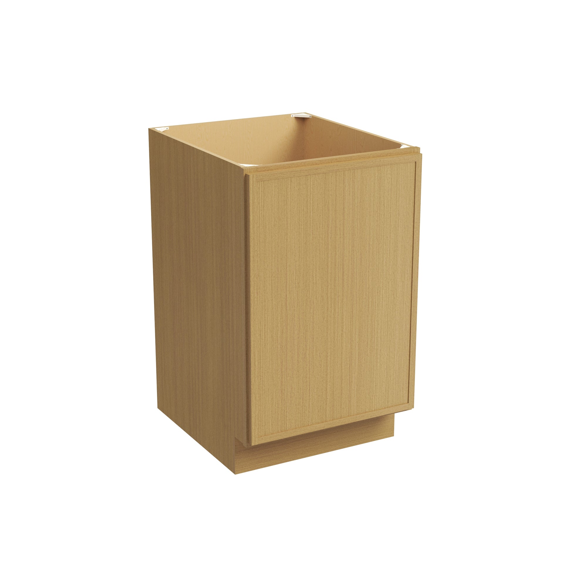 Slim White Oak RTA 12-21"W x 24"D x 34.5"H Full Height Base Cabinet with 1 Door & 1 Shelf