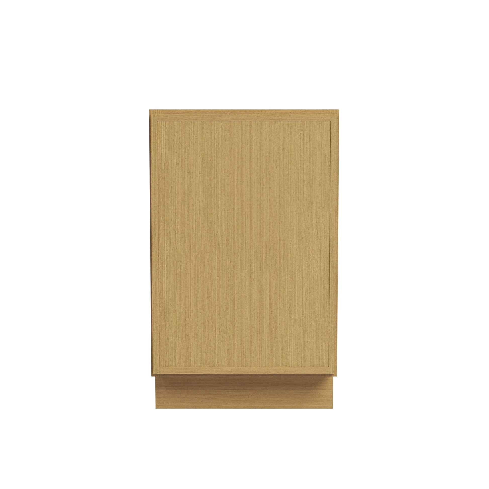 Slim White Oak RTA 12-21"W x 24"D x 34.5"H Full Height Base Cabinet with 1 Door & 1 Shelf