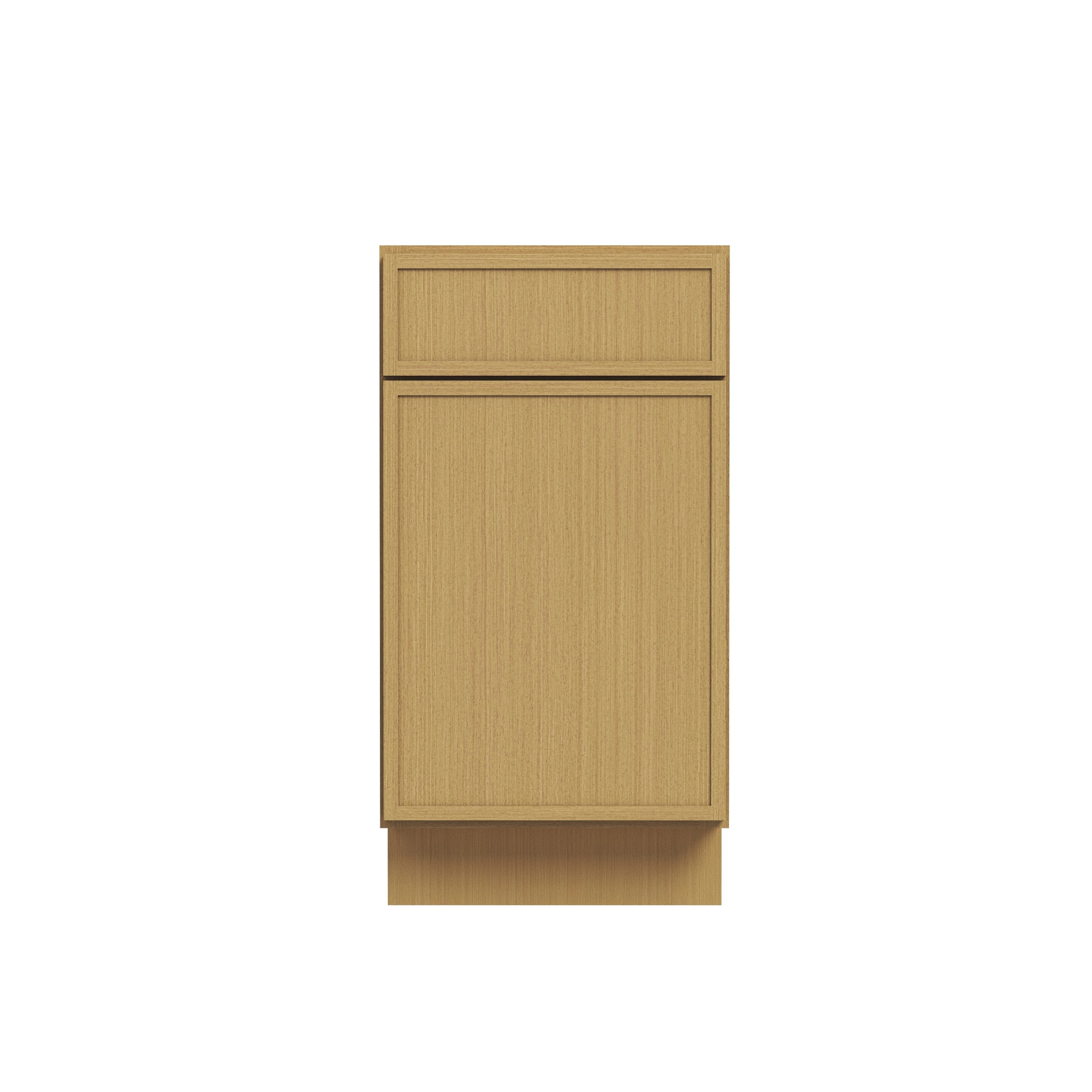 Slim White Oak RTA 18"W x 24"D x 34.5"H Trash Can Base Cabinet