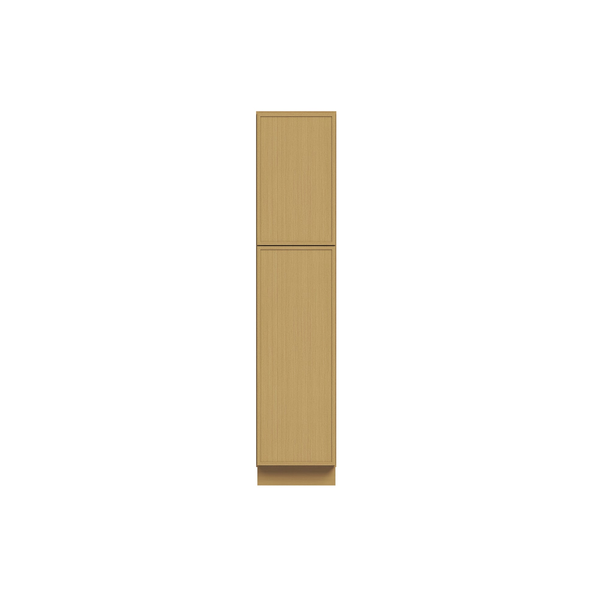 Slim White Oak RTA 18"W x 24"D x 84"-96"H Tall Pantry Cabinet with 2 Doors & 2+3 Shelves