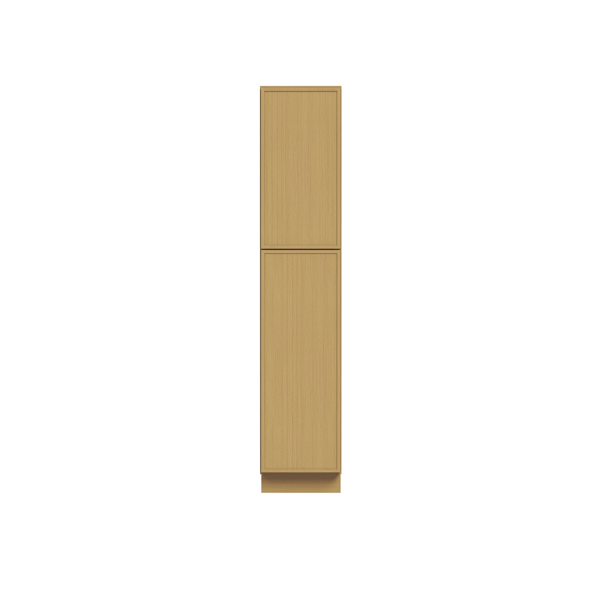 Slim White Oak RTA 18"W x 24"D x 84"-96"H Tall Pantry Cabinet with 2 Doors & 2+3 Shelves