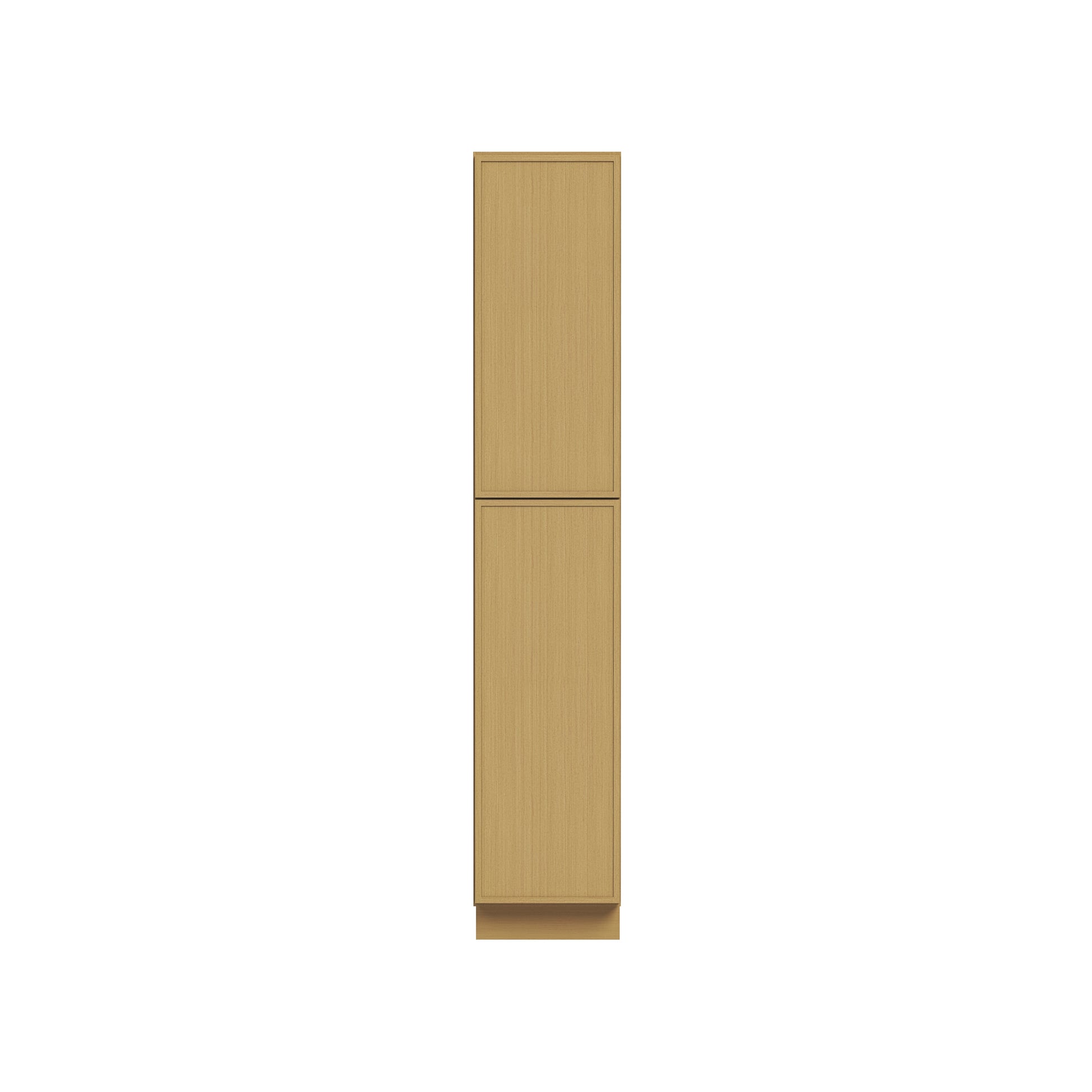 Slim White Oak RTA 18"W x 24"D x 84"-96"H Tall Pantry Cabinet with 2 Doors & 2+3 Shelves