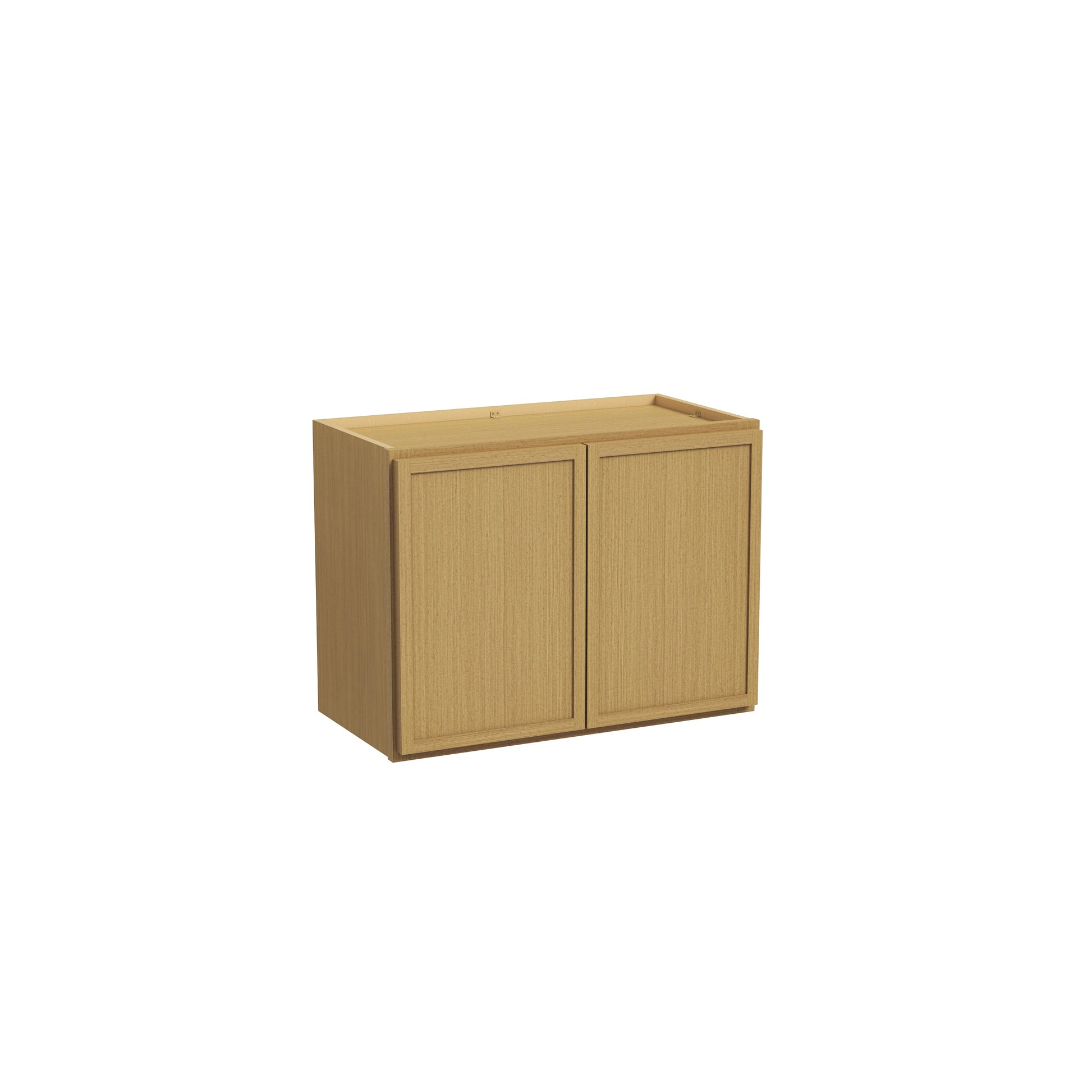 Slim White Oak RTA 24"-36"W x 12"D x 18"H Standard Wall Cabinet with 2 Doors