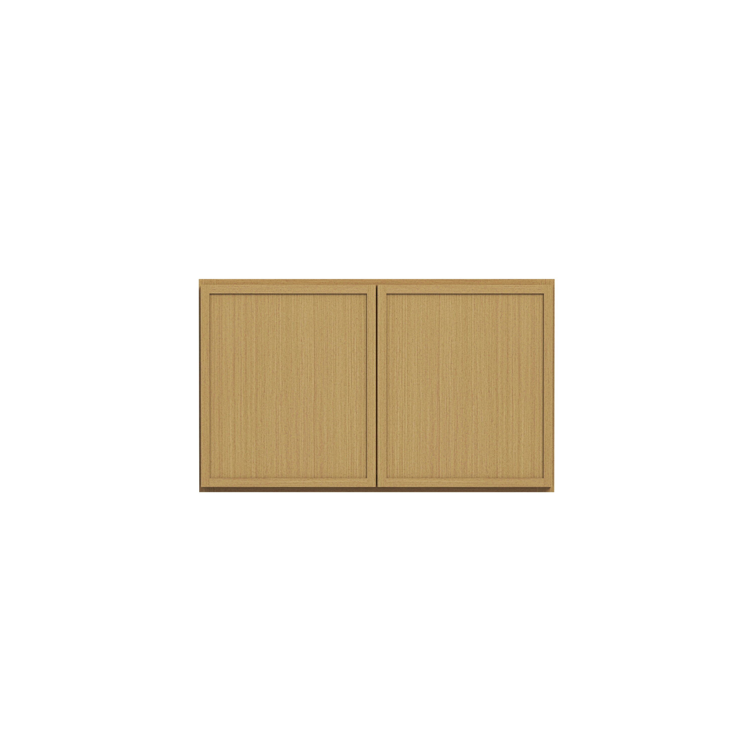 Slim White Oak RTA 24"-36"W x 12"D x 18"H Standard Wall Cabinet with 2 Doors