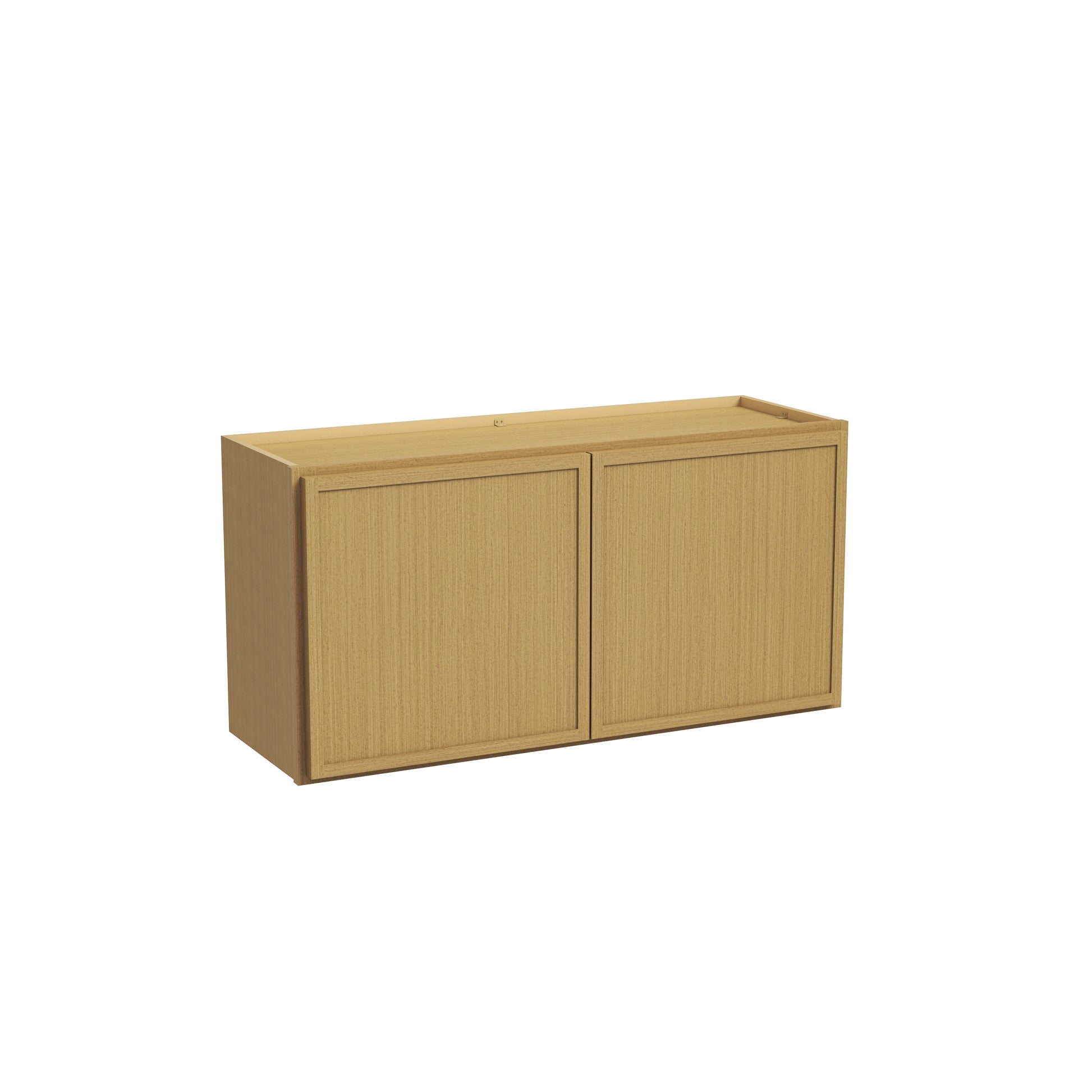 Slim White Oak RTA 24"-36"W x 12"D x 18"H Standard Wall Cabinet with 2 Doors