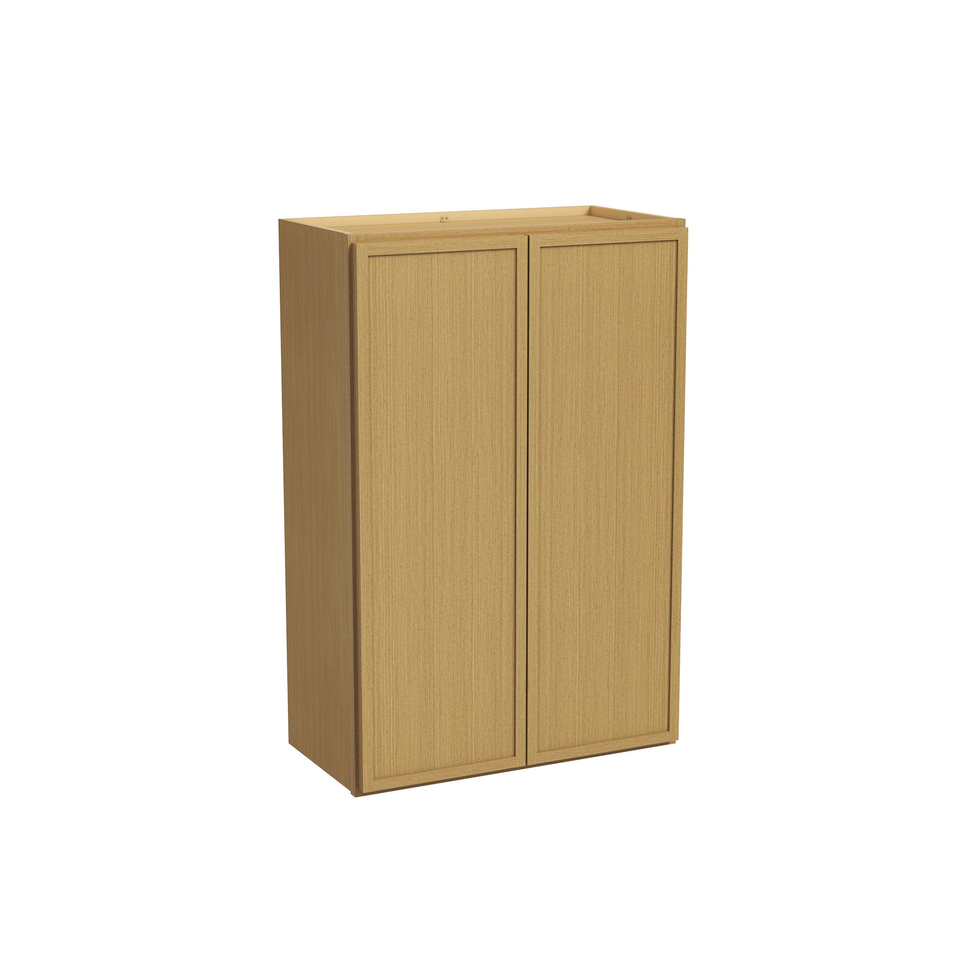 Slim White Oak RTA 24"-36"W x 12"D x 36"H Standard Wall Cabinet with 2 Doors & 2 Shelves