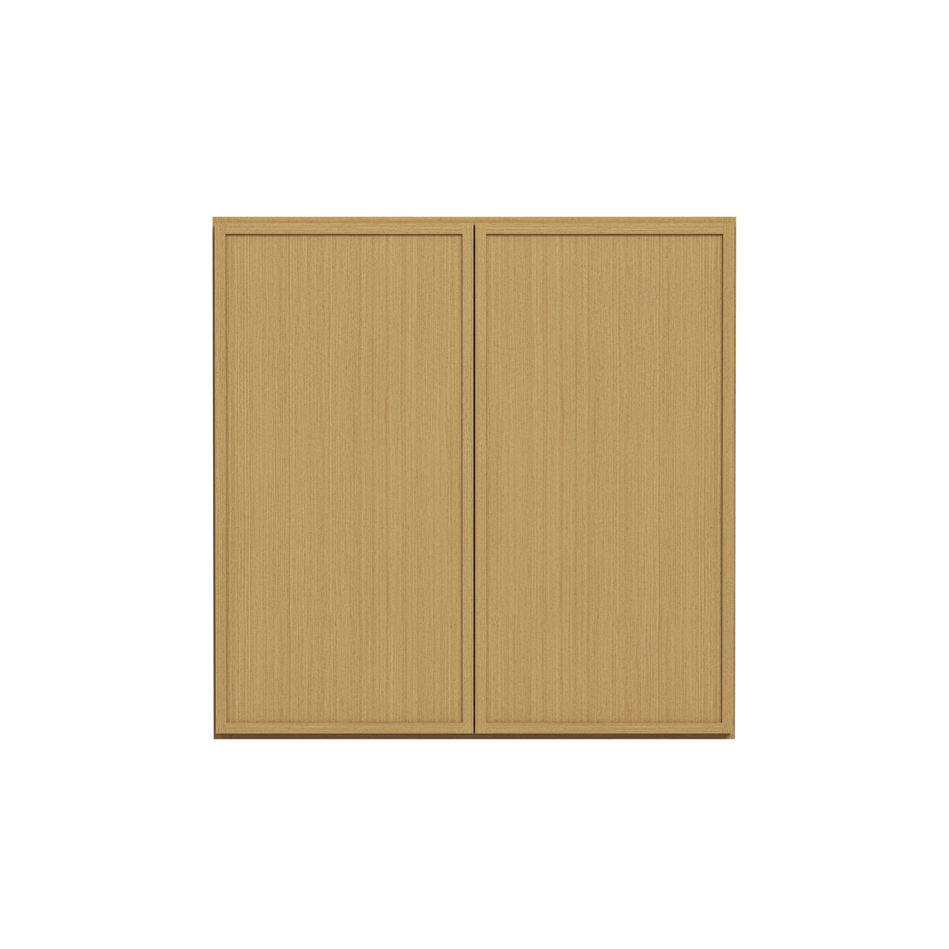 Slim White Oak RTA 24"-36"W x 12"D x 36"H Standard Wall Cabinet with 2 Doors & 2 Shelves