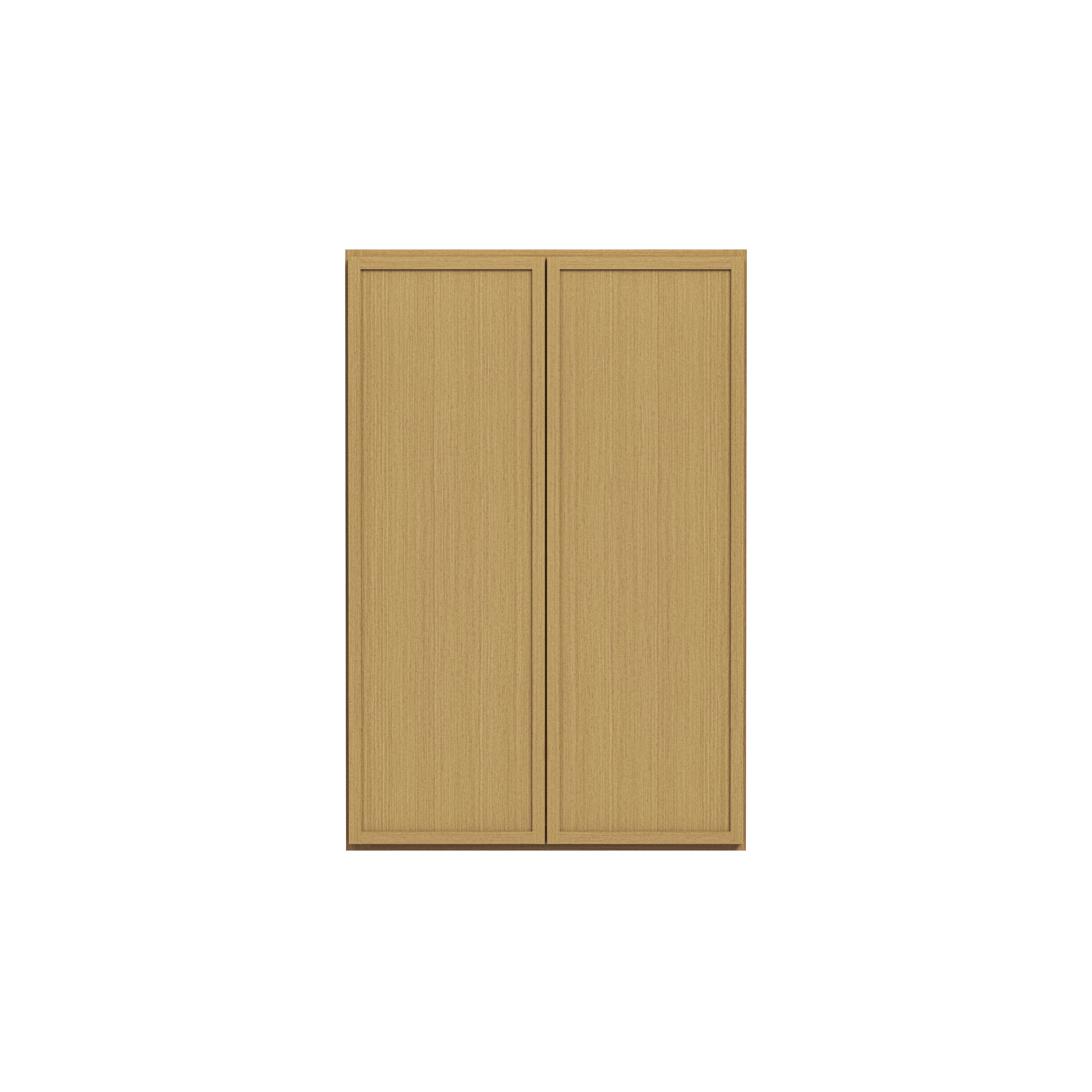 Slim White Oak RTA 24"-36"W x 12"D x 36"H Standard Wall Cabinet with 2 Doors & 2 Shelves