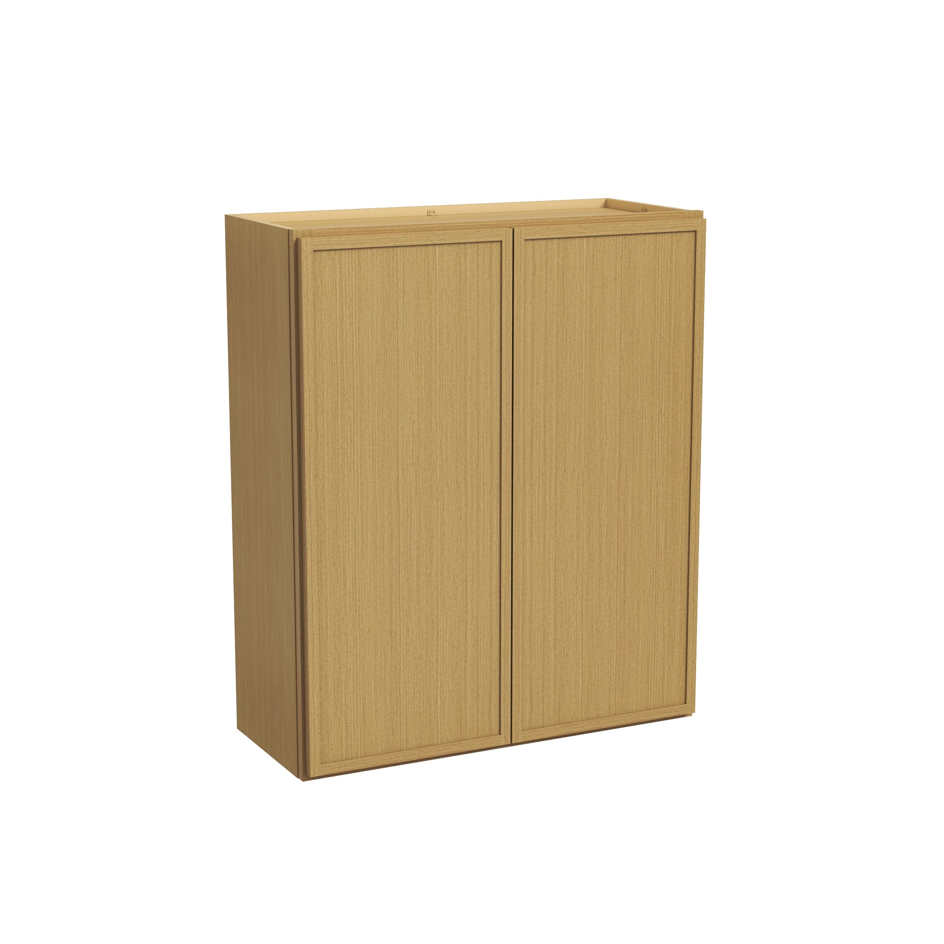 Slim White Oak RTA 24"-36"W x 12"D x 36"H Standard Wall Cabinet with 2 Doors & 2 Shelves