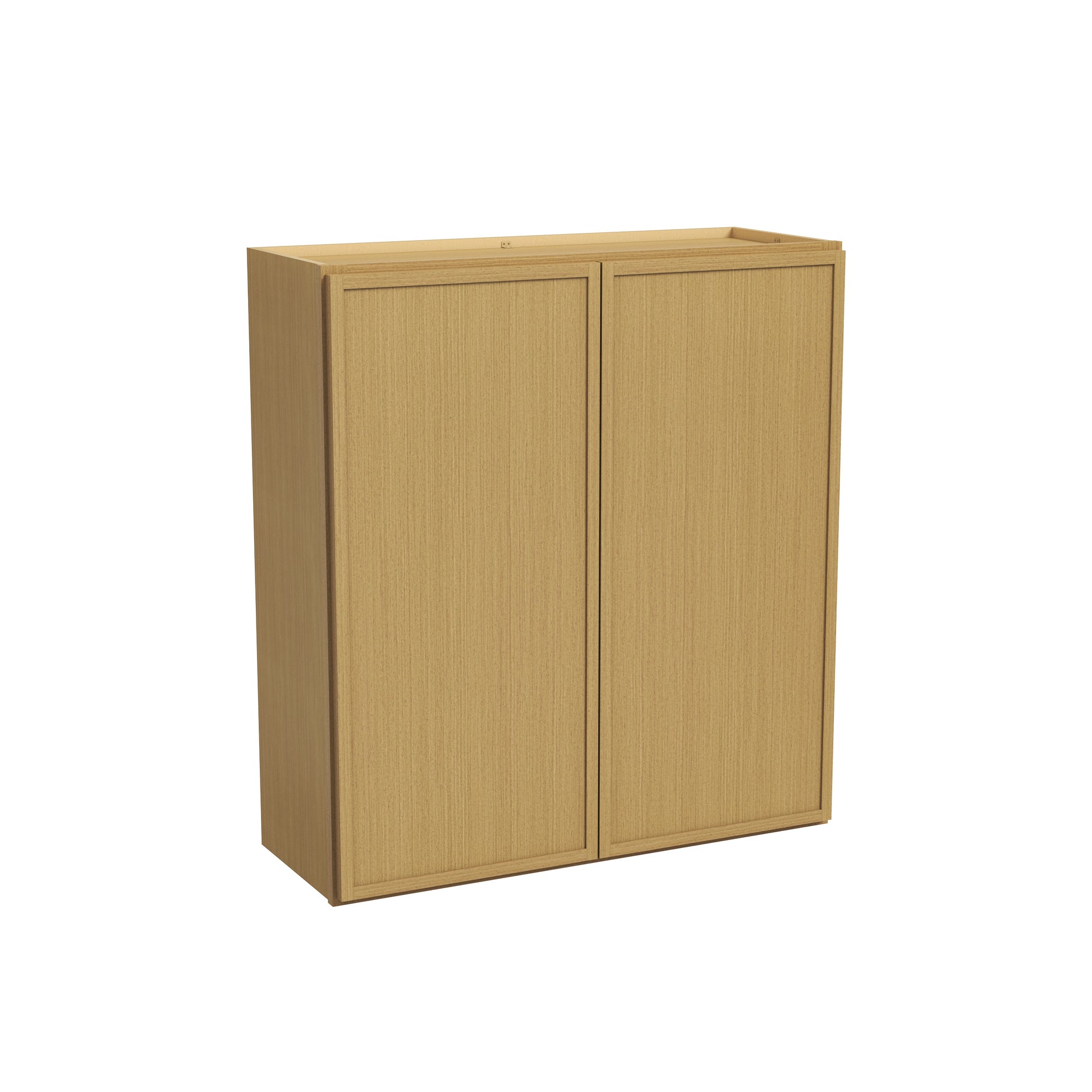 Slim White Oak RTA 24"-36"W x 12"D x 36"H Standard Wall Cabinet with 2 Doors & 2 Shelves