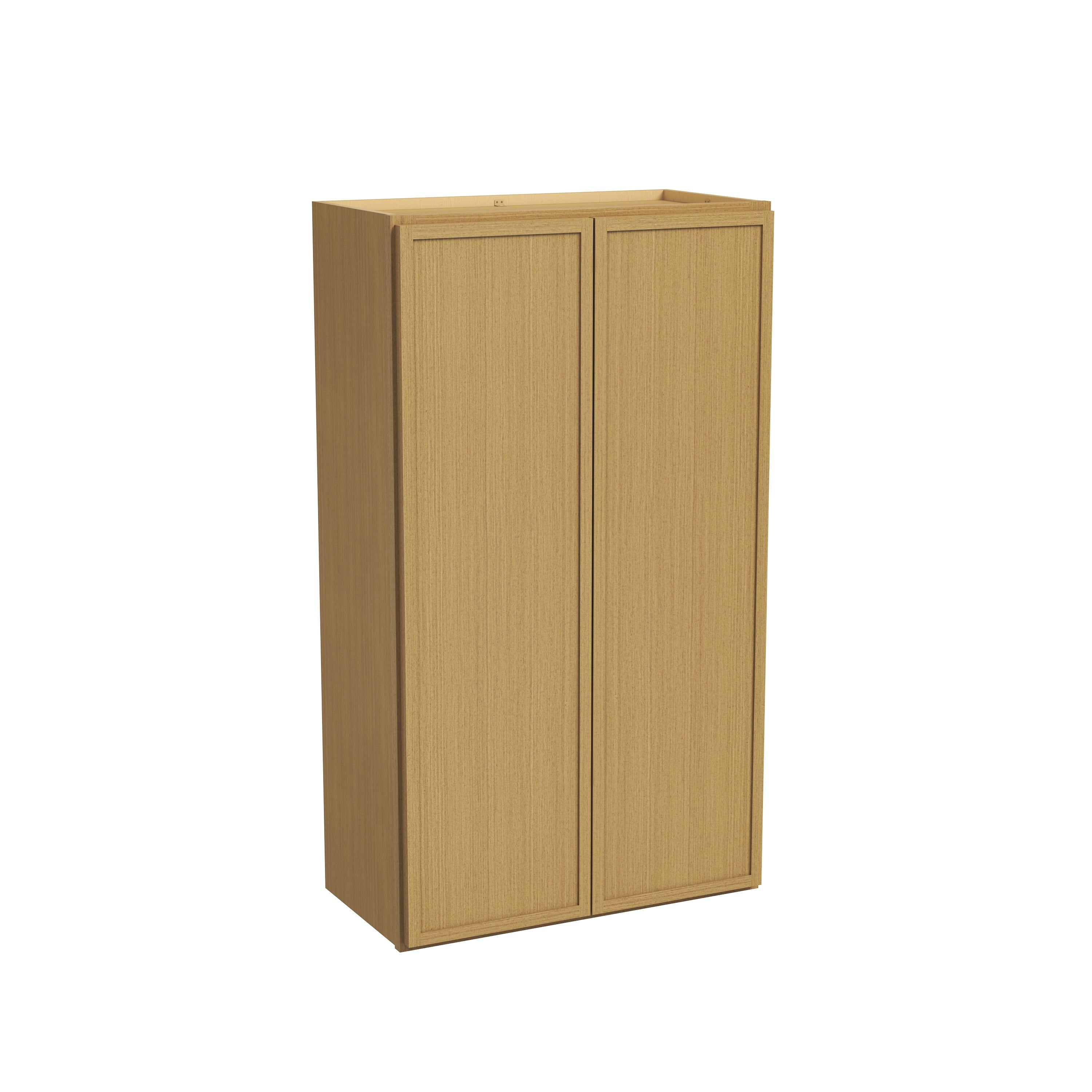 Slim White Oak RTA 24"-36"W x 12"D x 42"H Standard Wall Cabinet with 2 Doors & 3 Shelves
