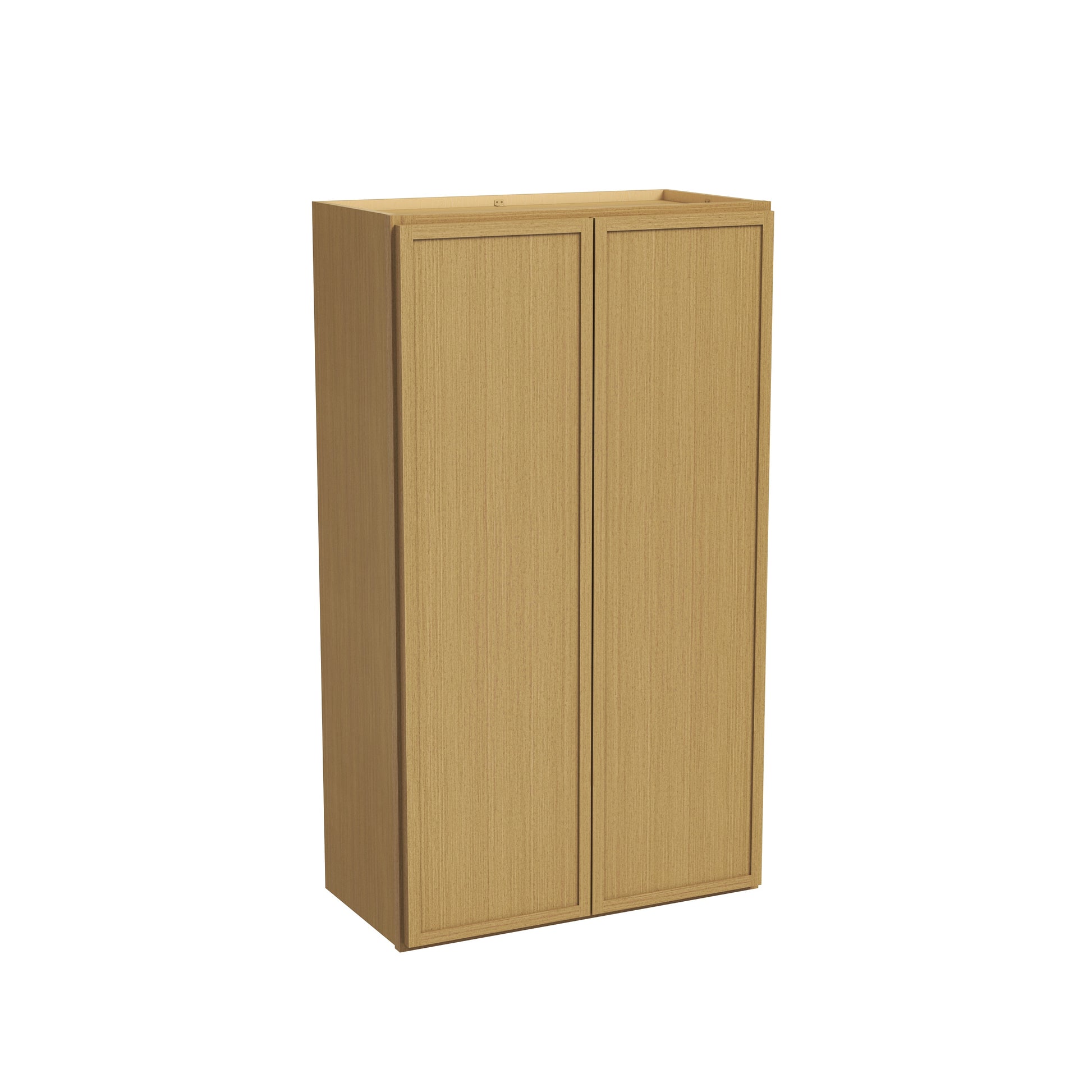 Slim White Oak RTA 24"-36"W x 12"D x 42"H Standard Wall Cabinet with 2 Doors & 3 Shelves