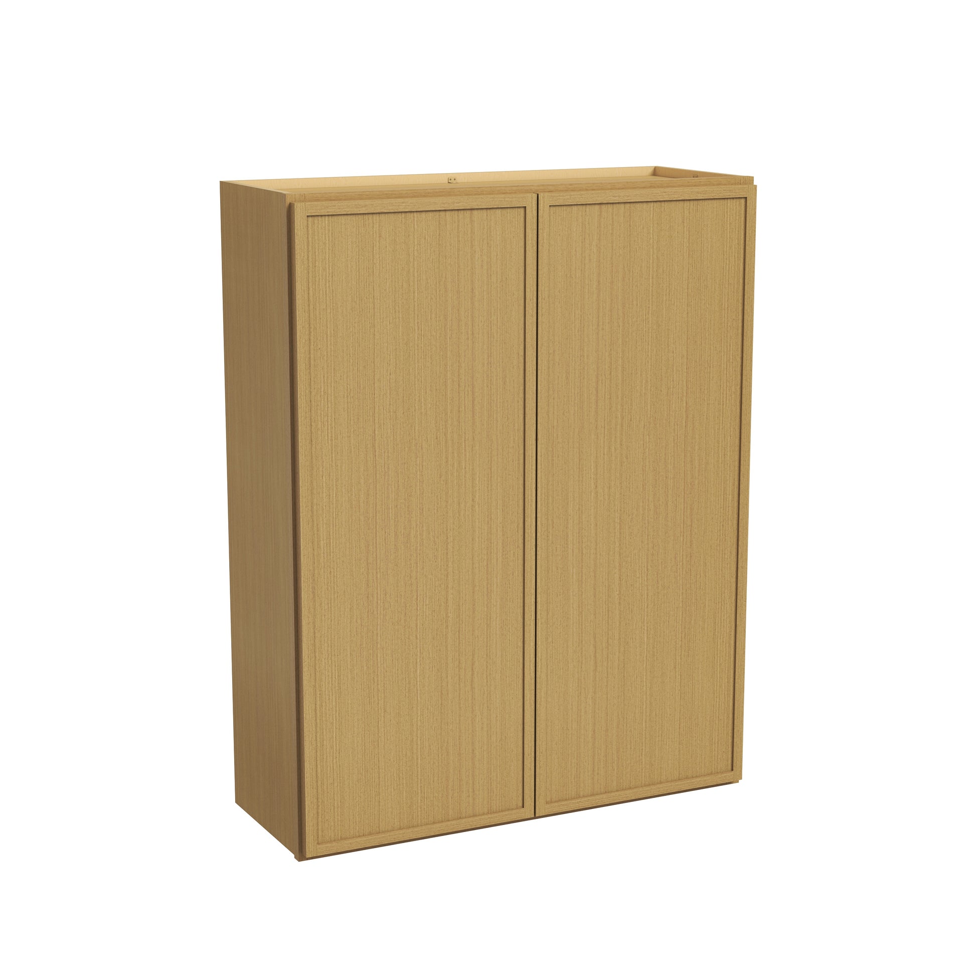 Slim White Oak RTA 24"-36"W x 12"D x 42"H Standard Wall Cabinet with 2 Doors & 3 Shelves