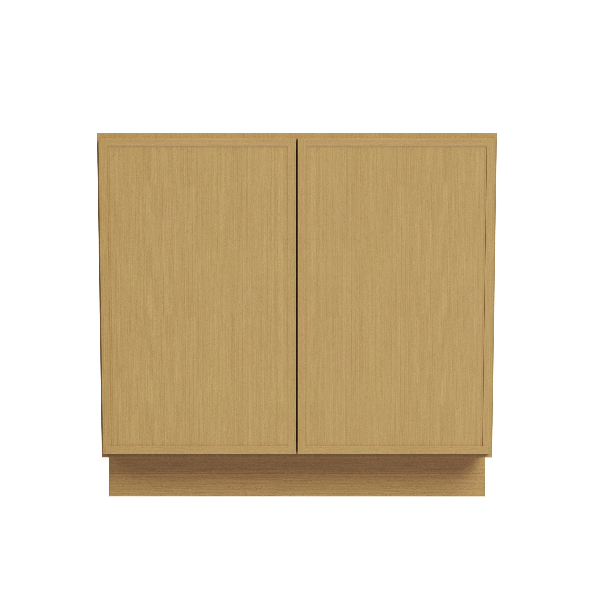 Slim White Oak RTA 24"-36"W x 24"D x 34.5"H Full Height Base Cabinet with 2 Doors & 1 Shelf