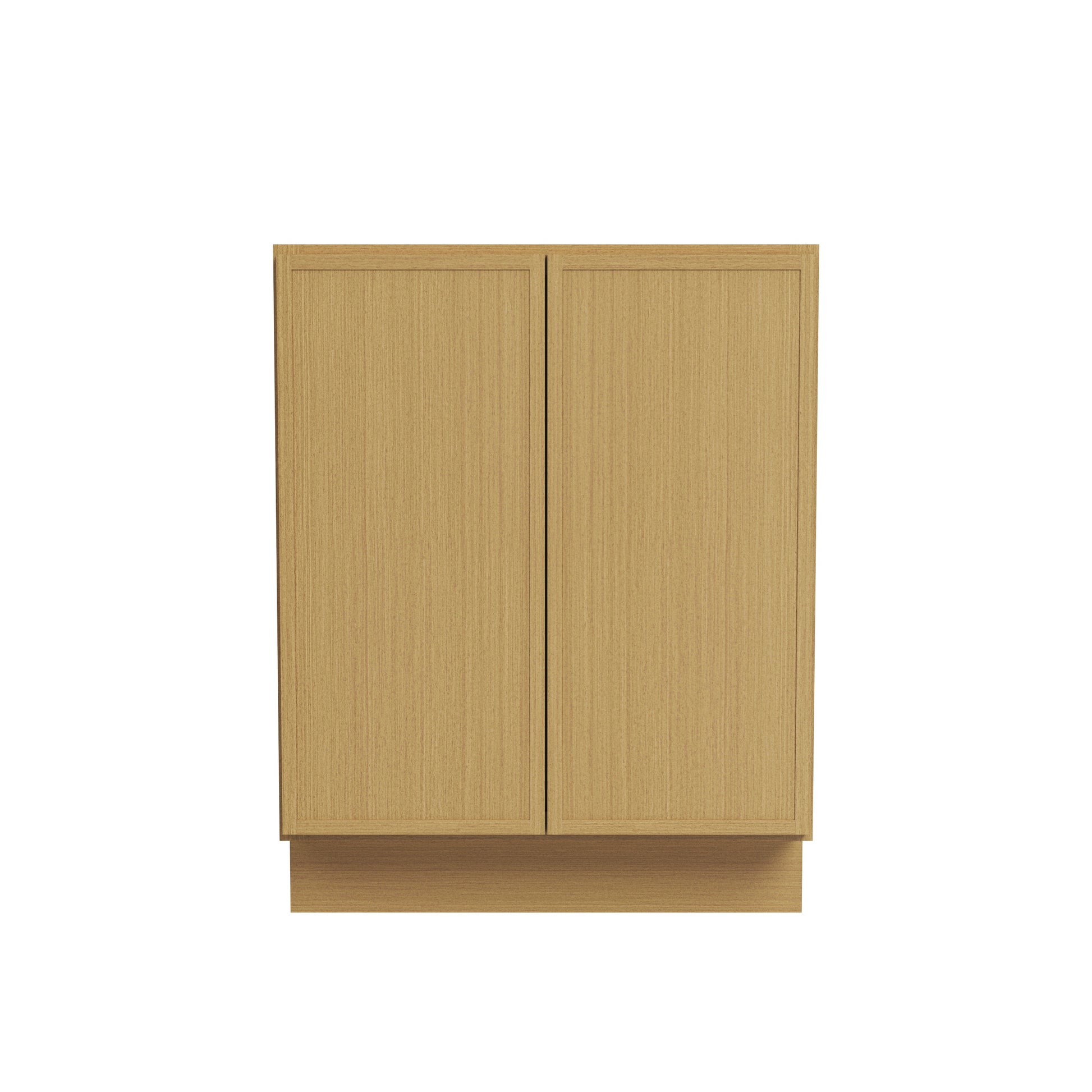 Slim White Oak RTA 24"-36"W x 24"D x 34.5"H Full Height Base Cabinet with 2 Doors & 1 Shelf